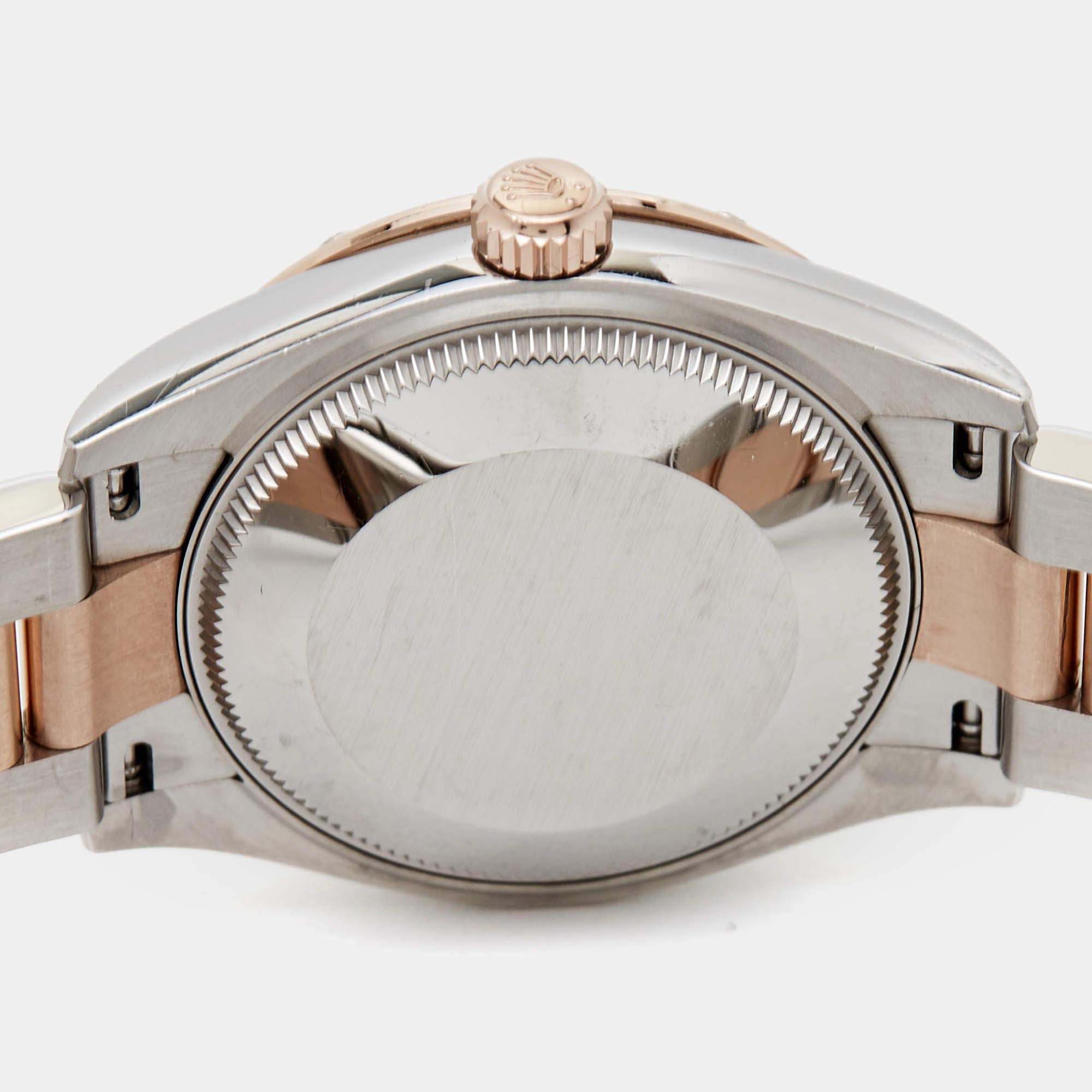Rolex 18K Everose Gold Oystersteel Diamond Datejust Women's Wristwatch 31 mm For Sale 12