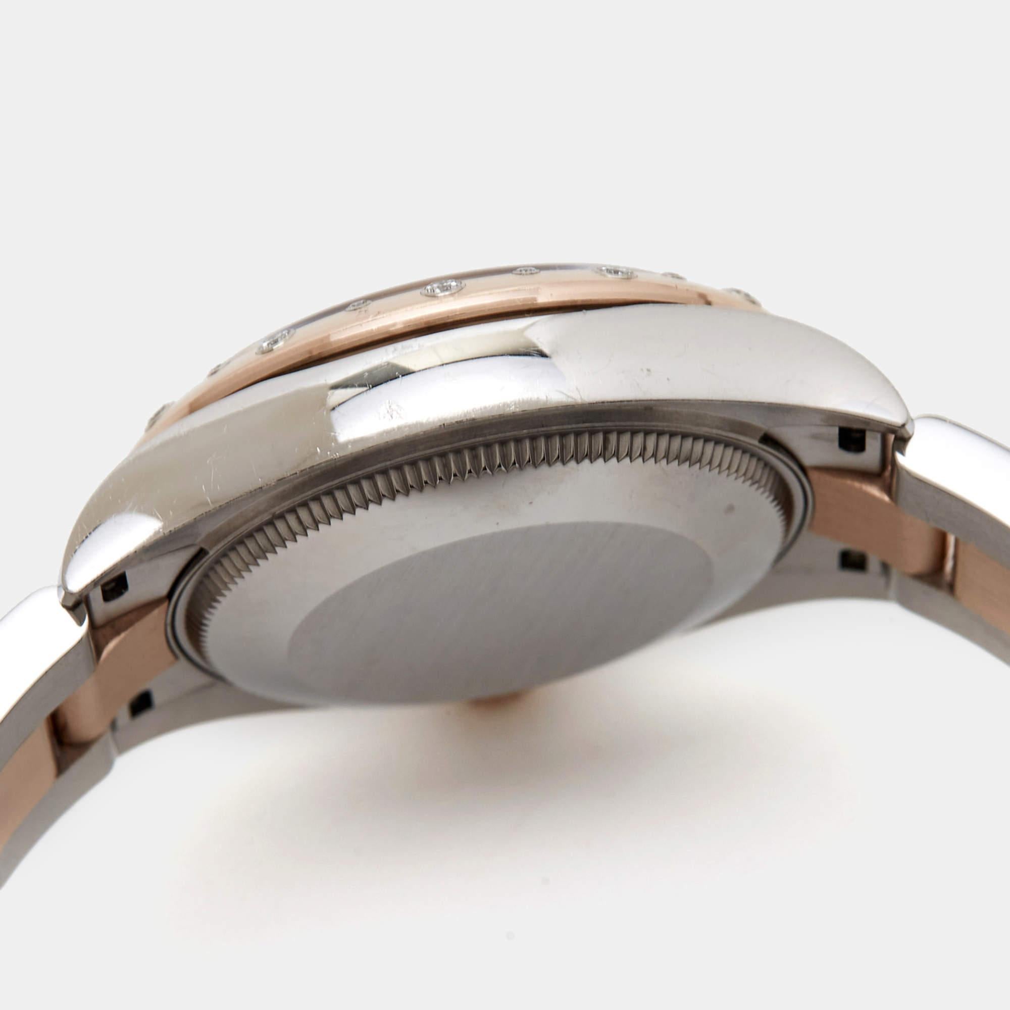 Rolex 18K Everose Gold Oystersteel Diamond Datejust Women's Wristwatch 31 mm For Sale 14