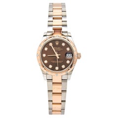 Rolex Montre-bracelet Datejust pour femme 31 mm en or Everose 18 carats, diamants et Oystersteel