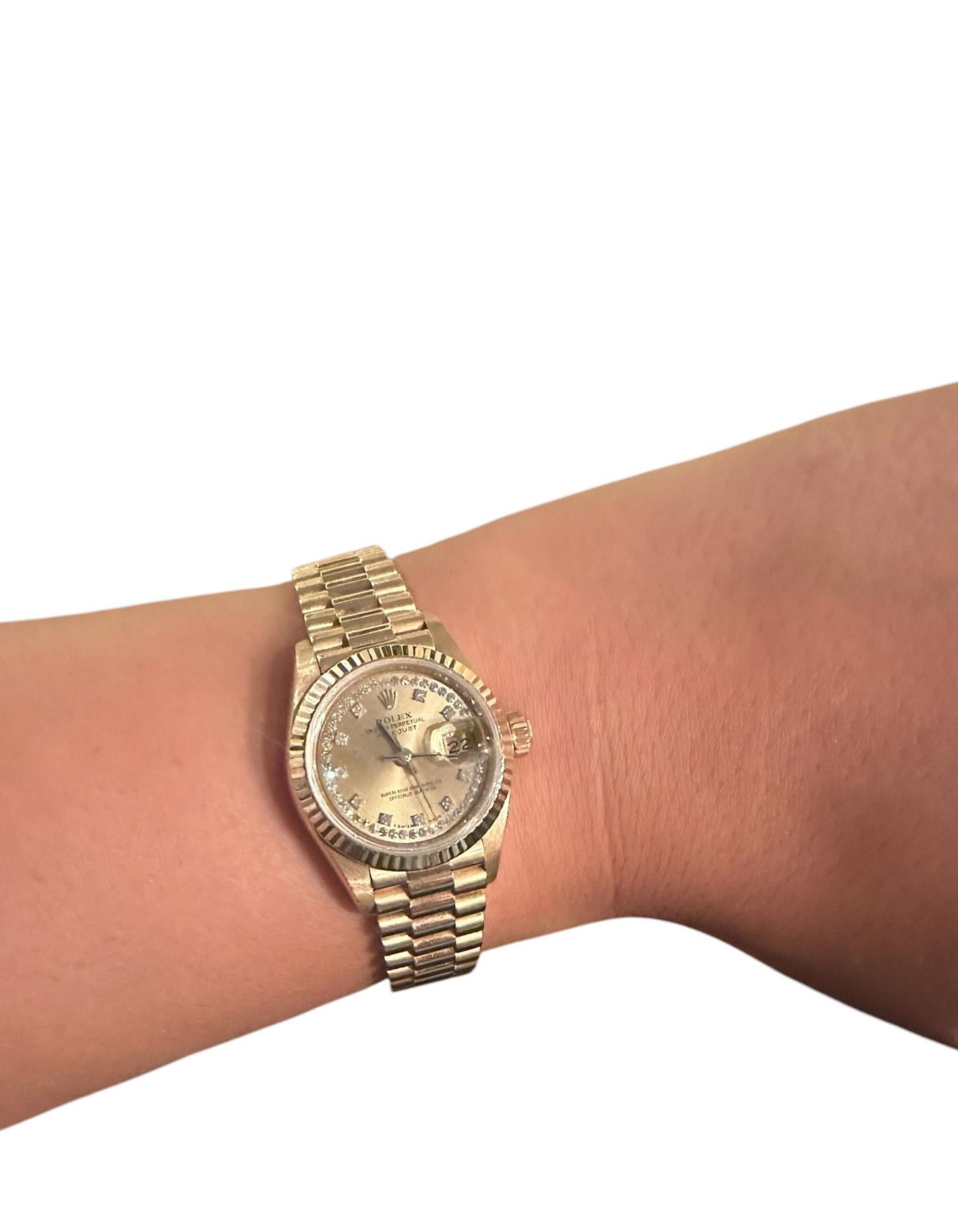 Rolex 18K Gold & Diamond 26mm Datejust President Watch 1
