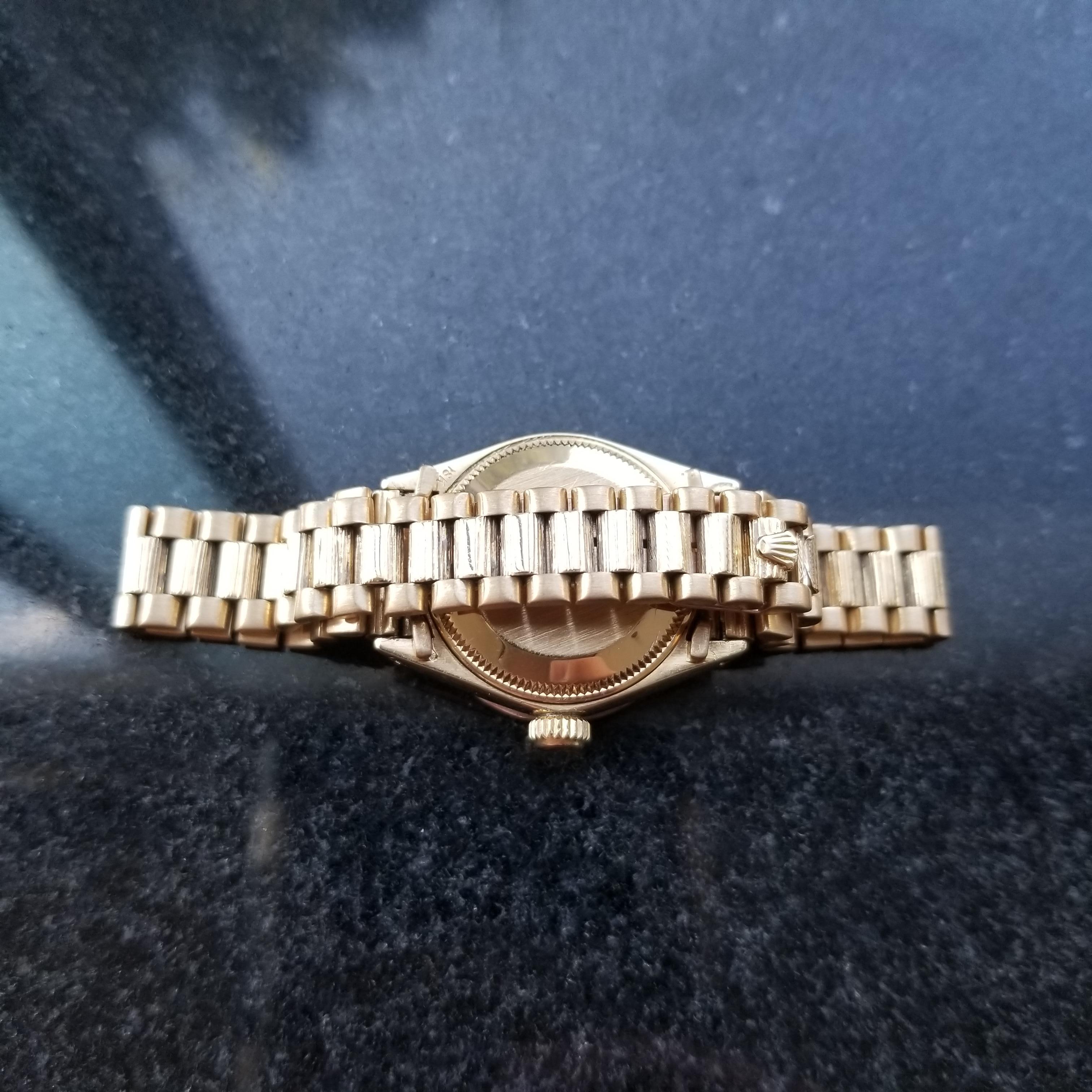 Rolex 18k Gold Ladies Datejust 6917 Automatic w/Diamond, c.1975 Swiss Lux LV889 In Excellent Condition In Beverly Hills, CA