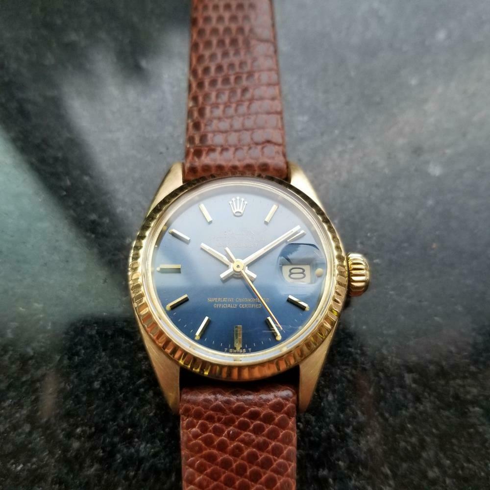 Rolex 18k Gold Oyster Lady Datejust 6917 Automatic, c.1976 Swiss Luxury LV878 In Excellent Condition In Beverly Hills, CA