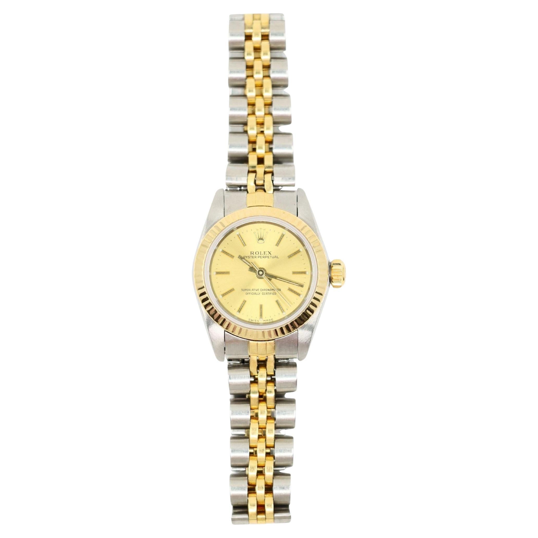 Rolex 18K Gold Oyster Perpetual Damenuhr