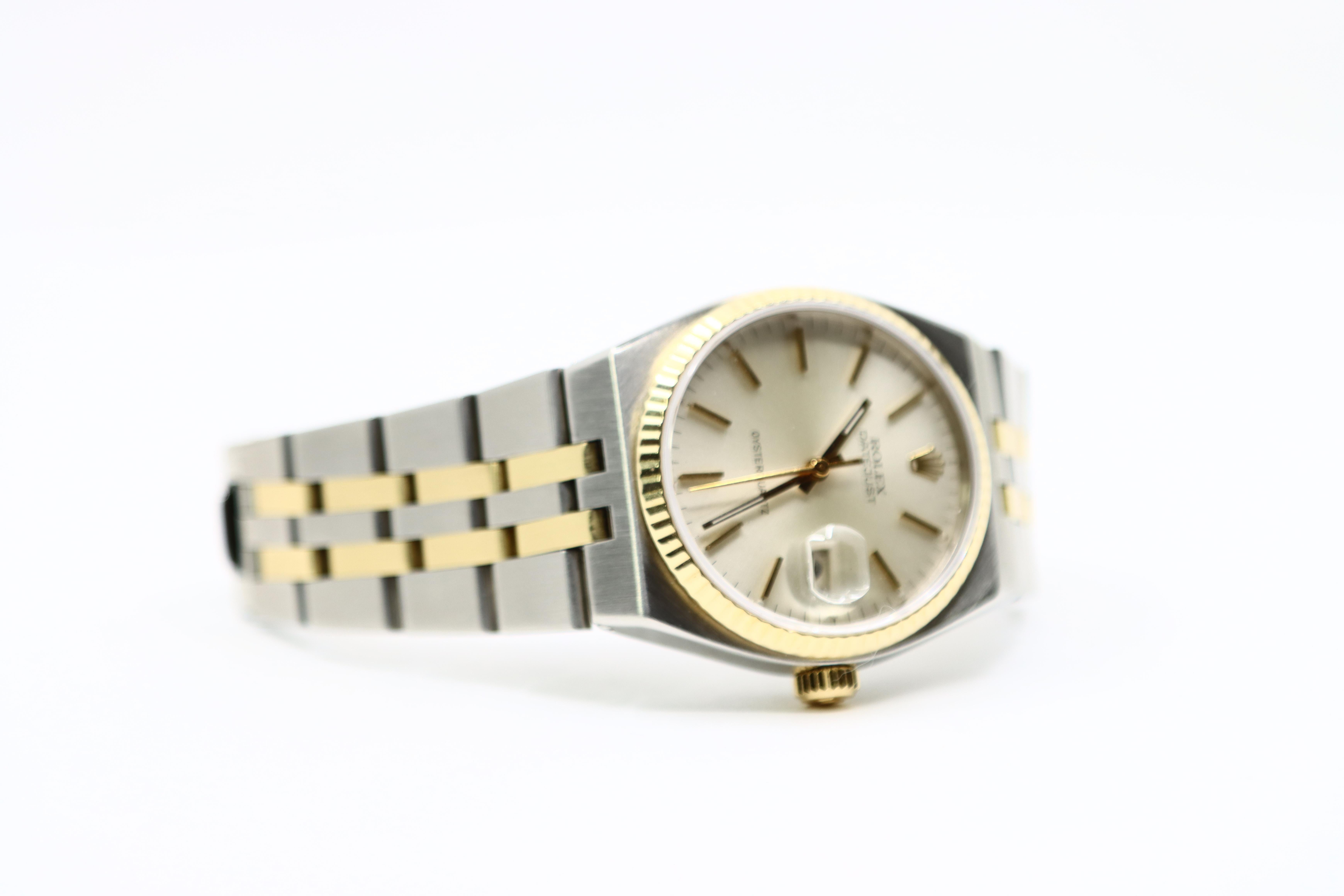 Rolex 18K Gold & Stahl Datejust Oyster Quartz Uhr im Angebot 7