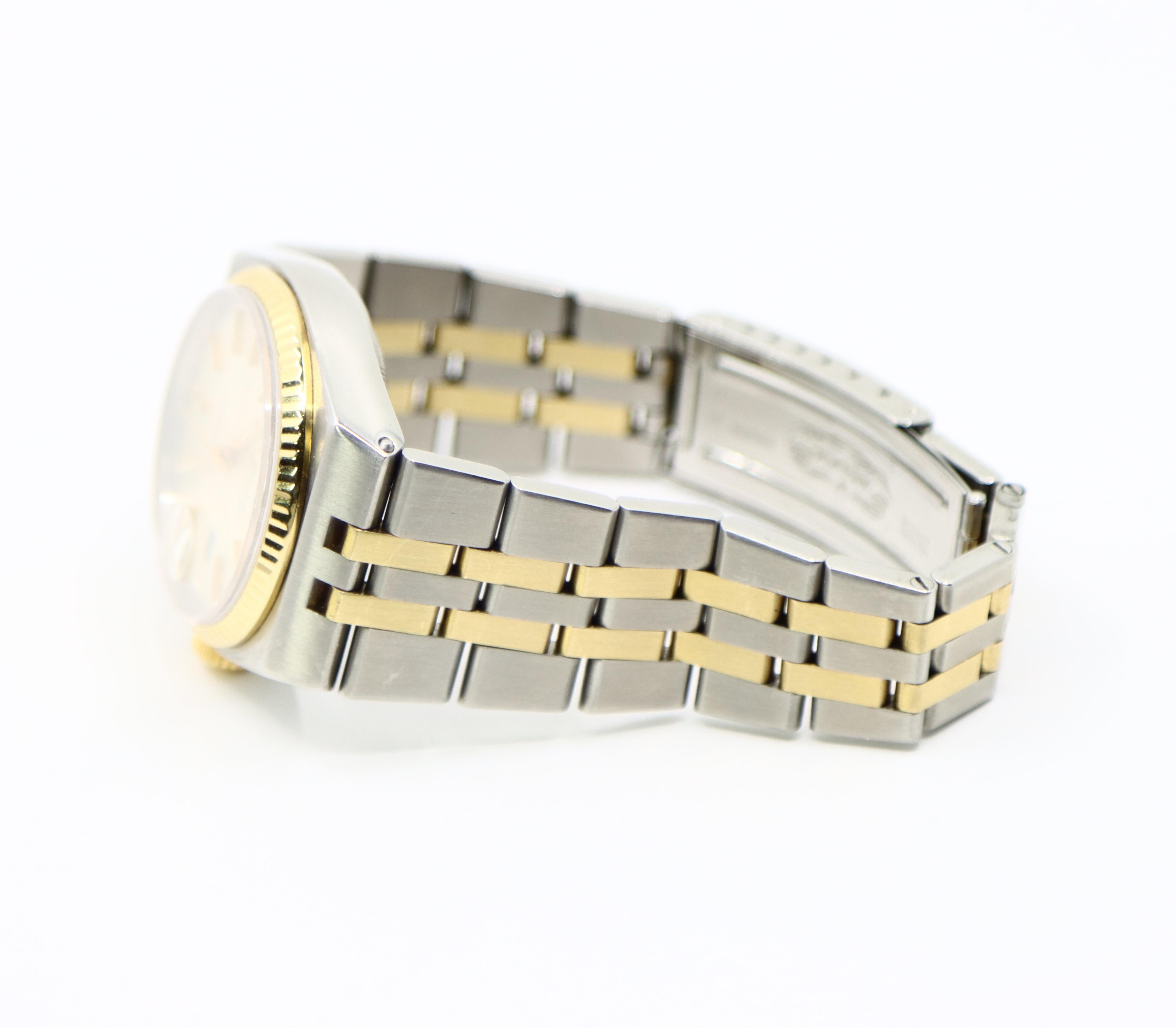 Rolex 18K Gold & Stahl Datejust Oyster Quartz Uhr im Angebot 2