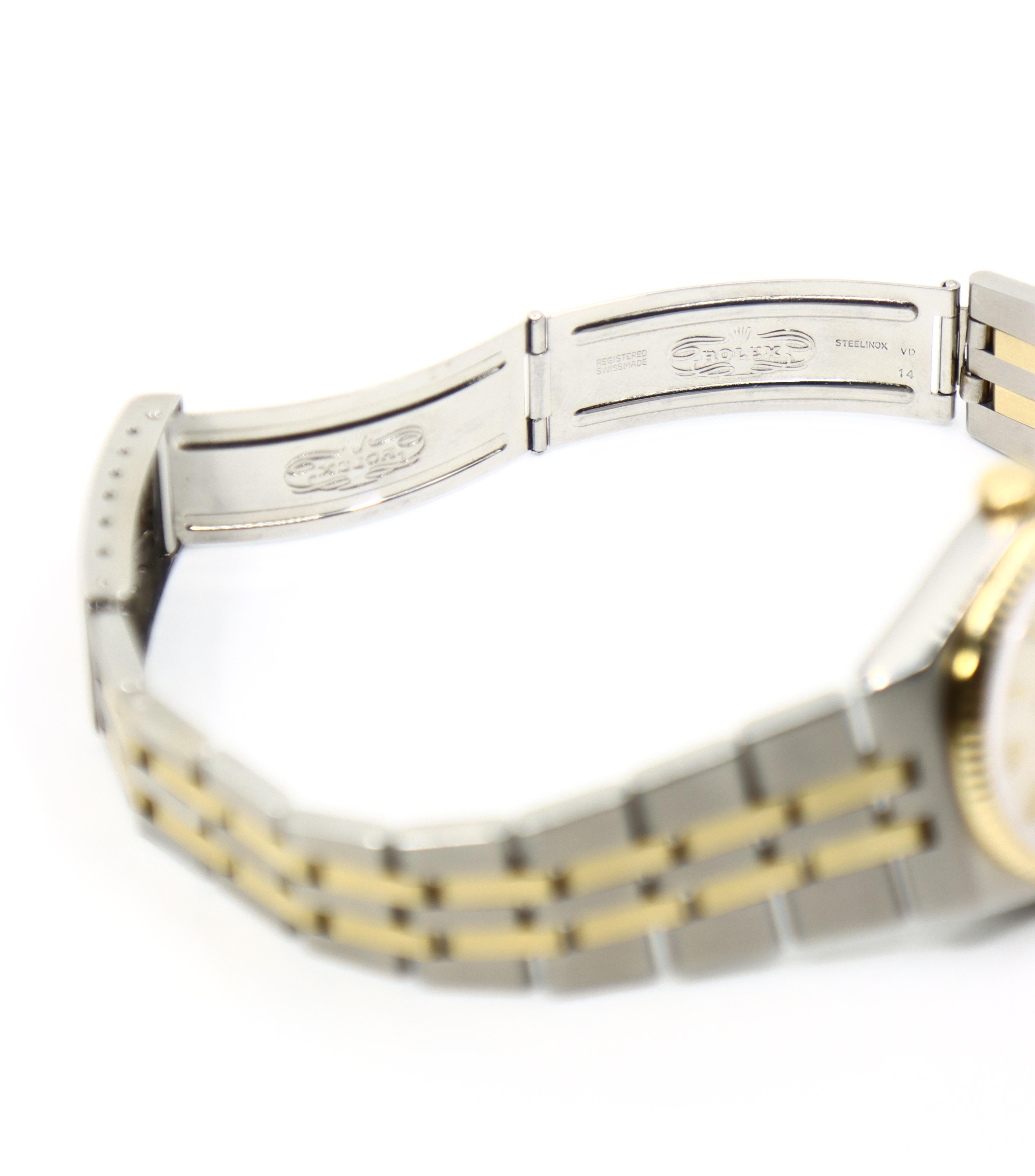 Rolex 18K Gold & Stahl Datejust Oyster Quartz Uhr im Angebot 5