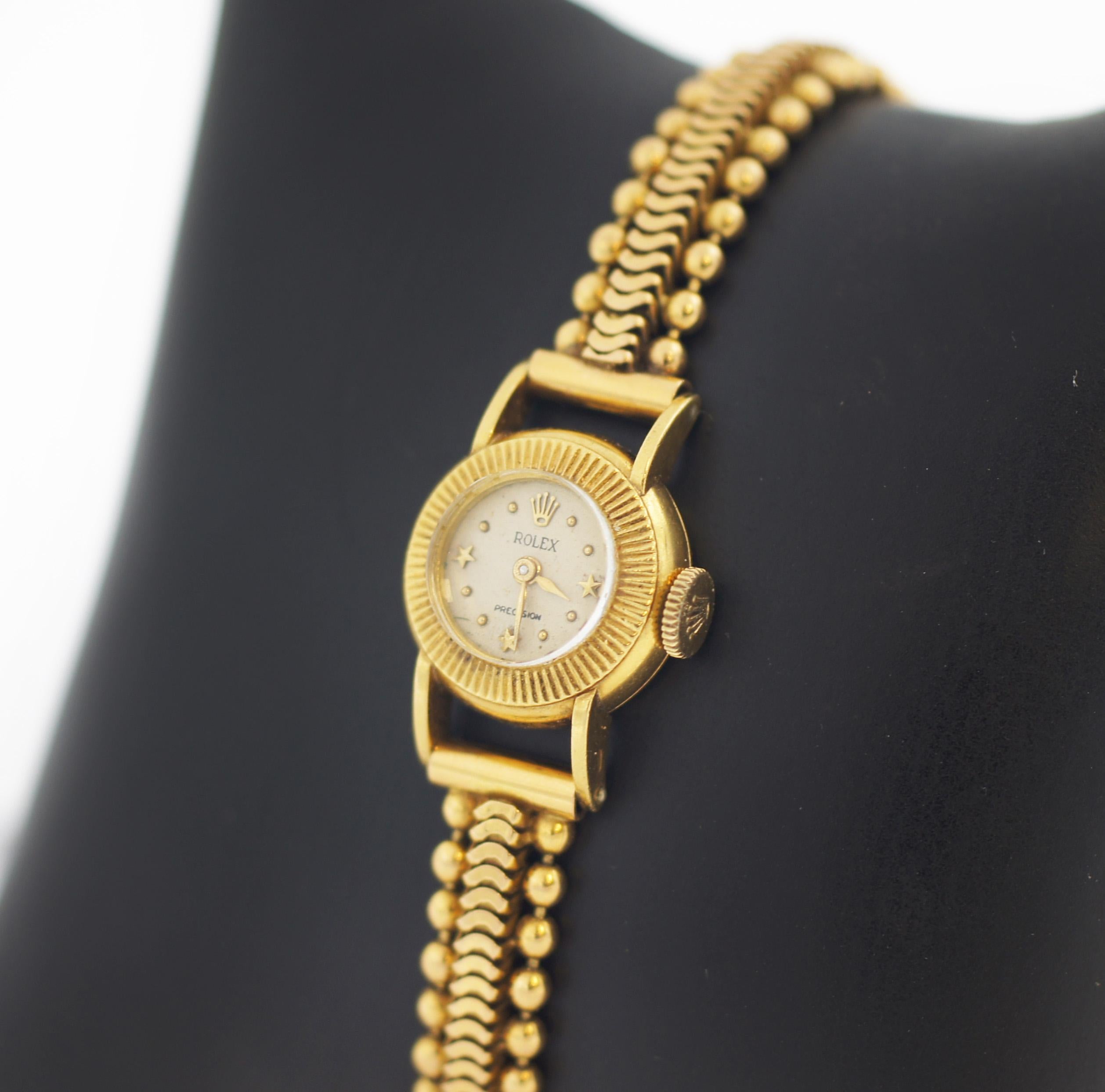 Rolex 18K Gold Vintage Precision Mechanical Movement Watch 4