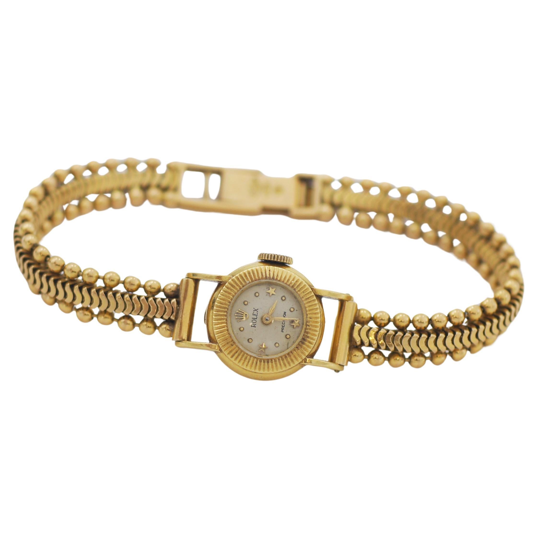 Rolex 18K Gold Vintage Precision Mechanische Uhr mit mechanischem Uhrwerk