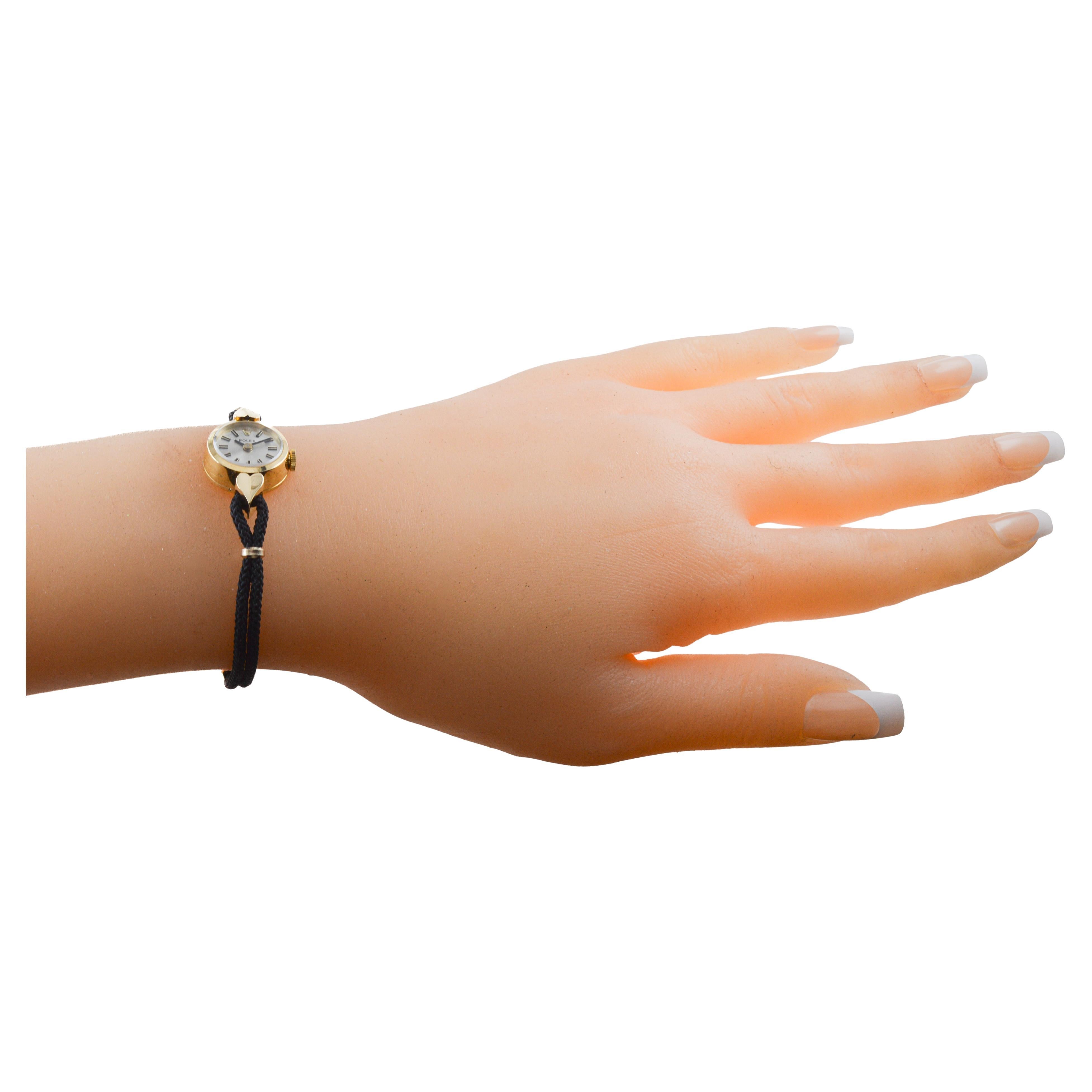 Rolex 18k Solid Gold Orchid Ladies Watch circa 1962 5