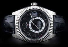 Rolex 18 Karat White Gold Black Dial Annual Calendar Sky-Dweller 326139 Watch