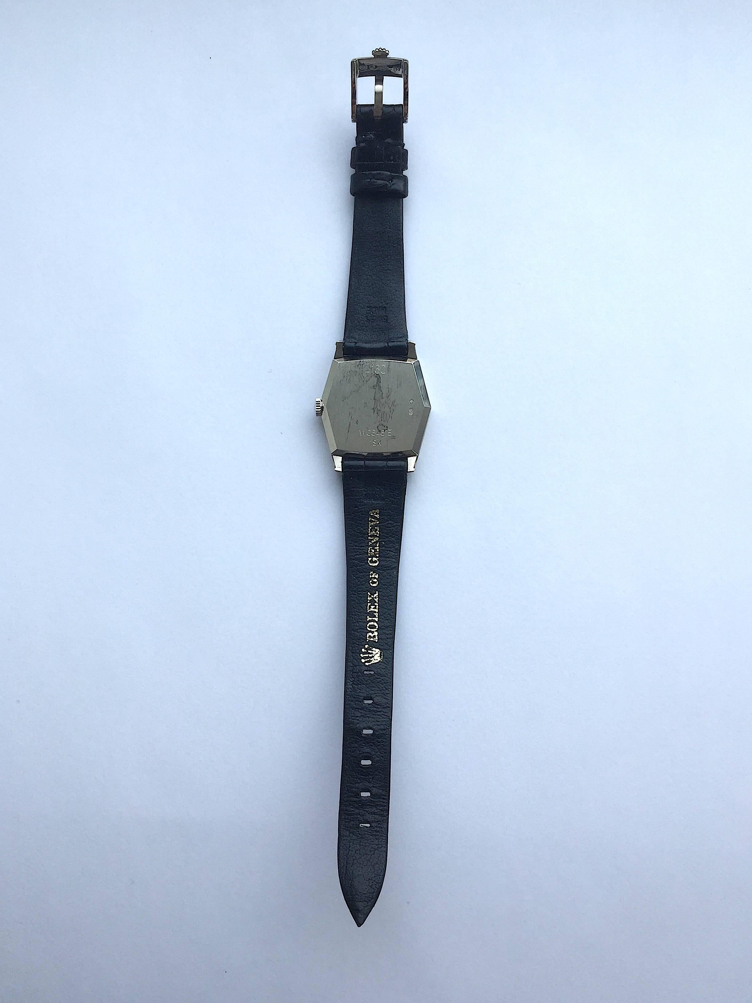 Rolex 18K White Gold Cellini Geometric Manual Wind Wristwatch For Sale 5