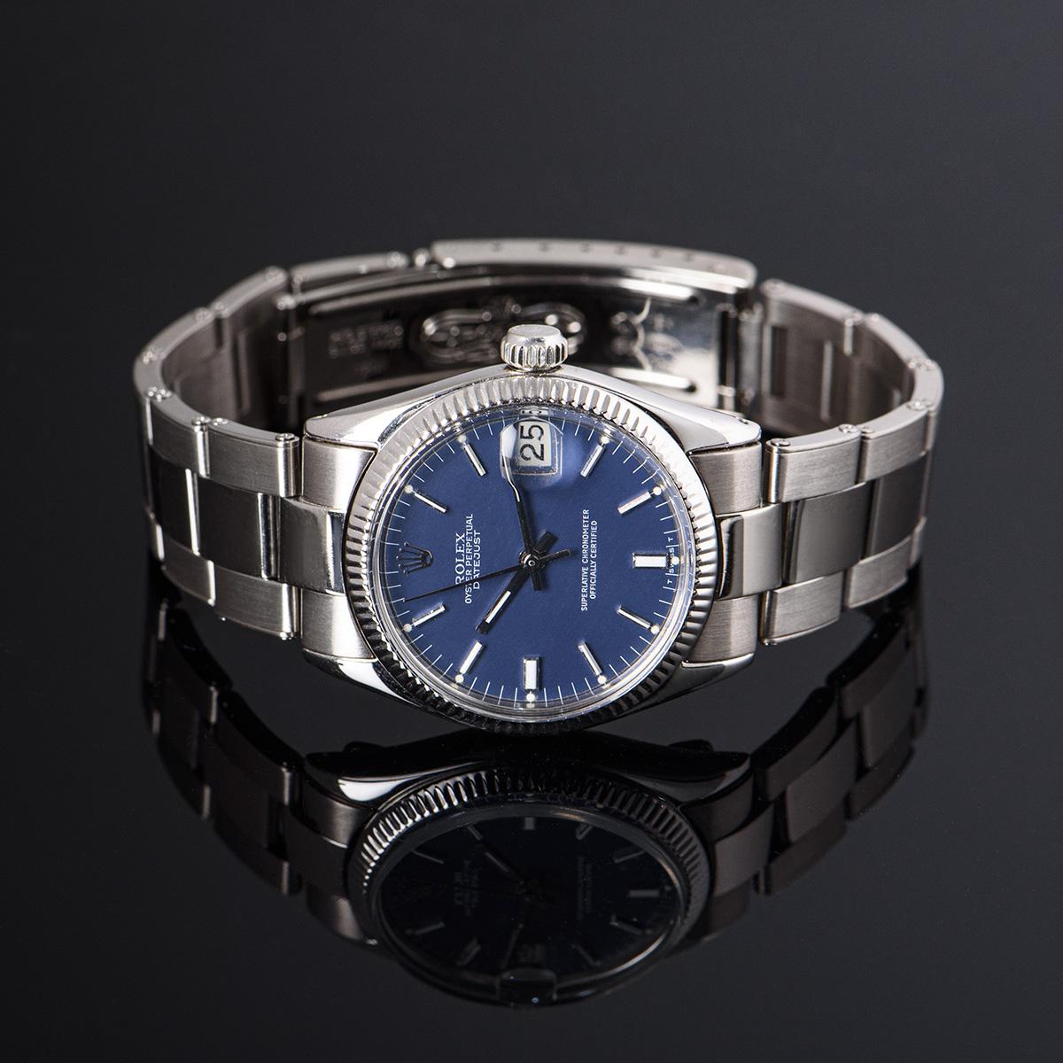 Men's Rolex 18k White Gold Datejust Vintage Mid-Size Wristwatch 6627