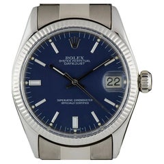 Rolex 18k White Gold Datejust Vintage Mid-Size Wristwatch 6627