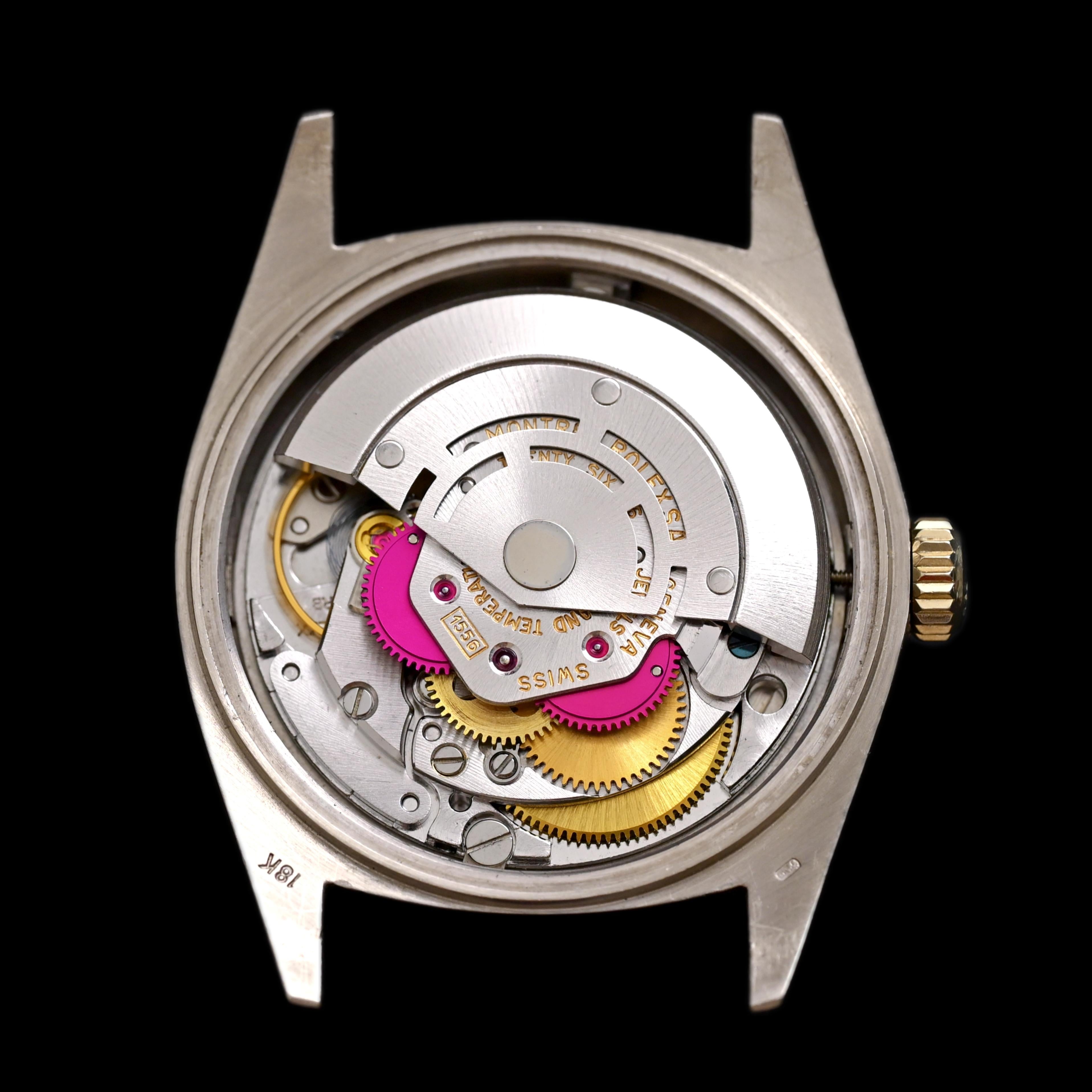 Rolex 18K Weißgold Day-Date Silbernes Zifferblatt mit Diamantindexen Ref. 1803 für Damen oder Herren im Angebot