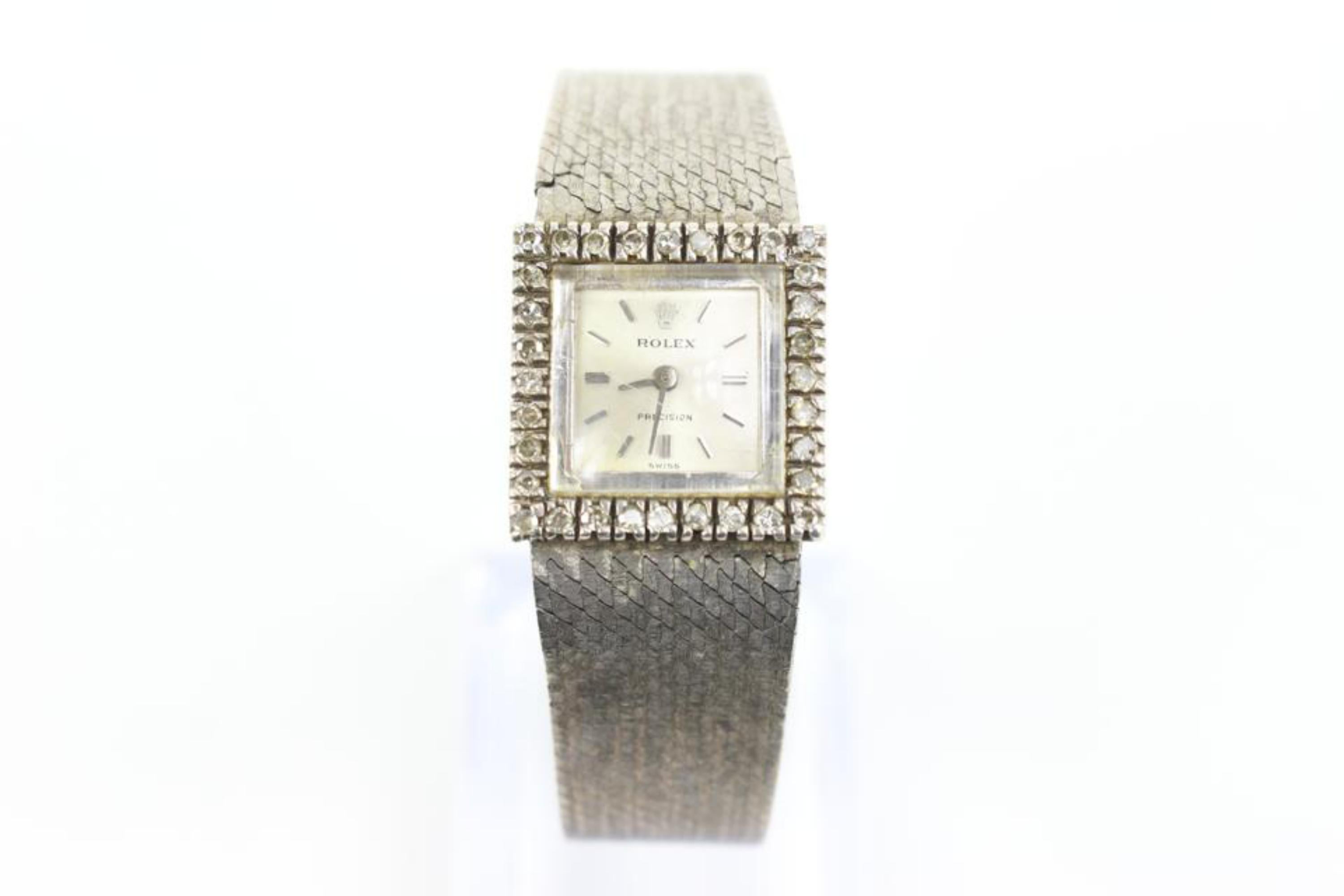 Rolex 18K White Gold Diamond Watch Ref 2157 3r524a 7