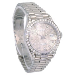 ROLEX 18K White Gold Oyster Perpetual Datejust Women's Wrist Watch