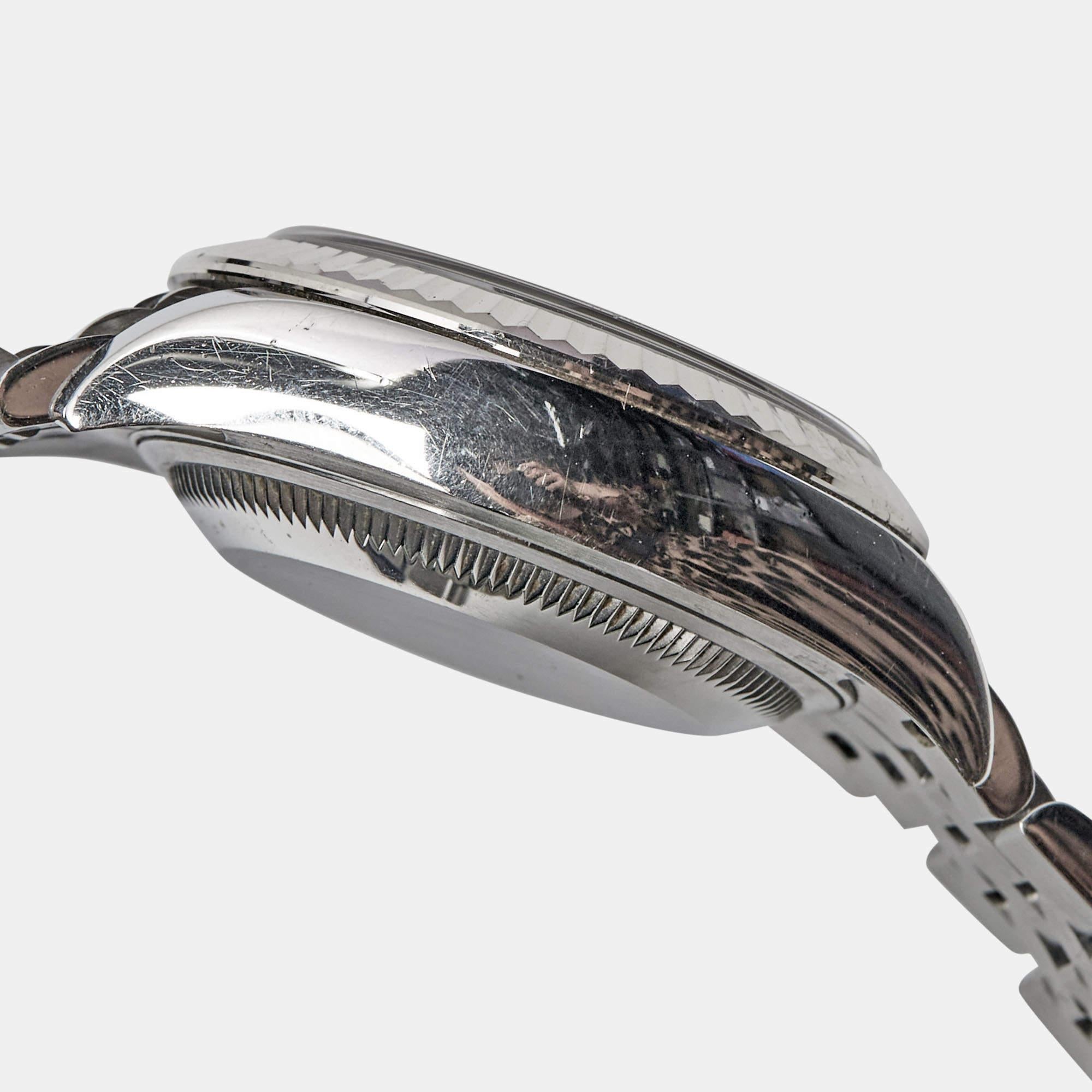 Rolex 18K White Gold Oystersteel Diamond Datejust Women's Wristwatch 28 mm In Good Condition In Dubai, Al Qouz 2