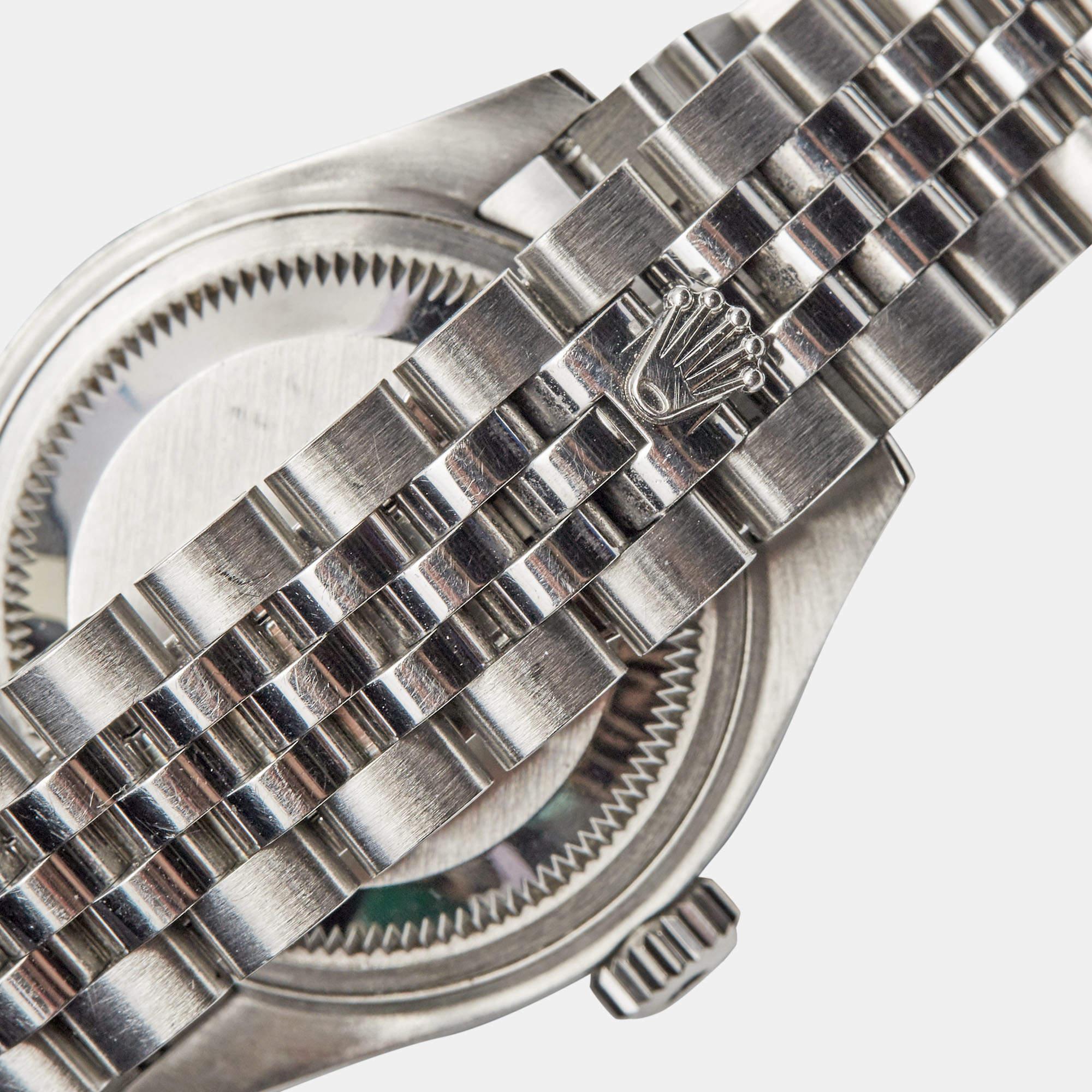 Rolex 18K White Gold Oystersteel Diamond Datejust Women's Wristwatch 28 mm 4