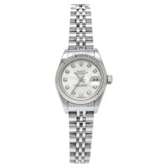 Reloj de pulsera Rolex Datejust para mujer de oro blanco de 18 quilates, acero inoxidable y diamantes 26 mm