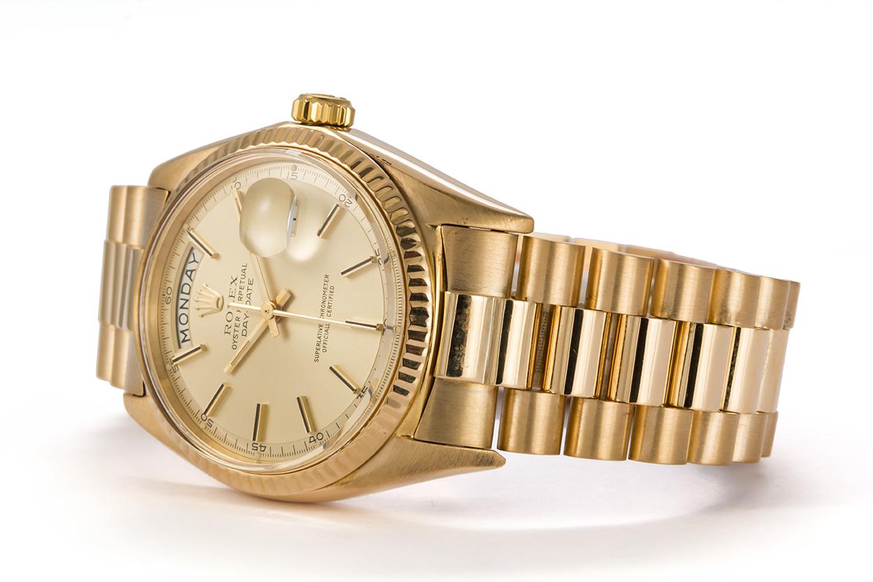 Contemporary Rolex 18 Karat Yellow Gold Day-Date President 1803