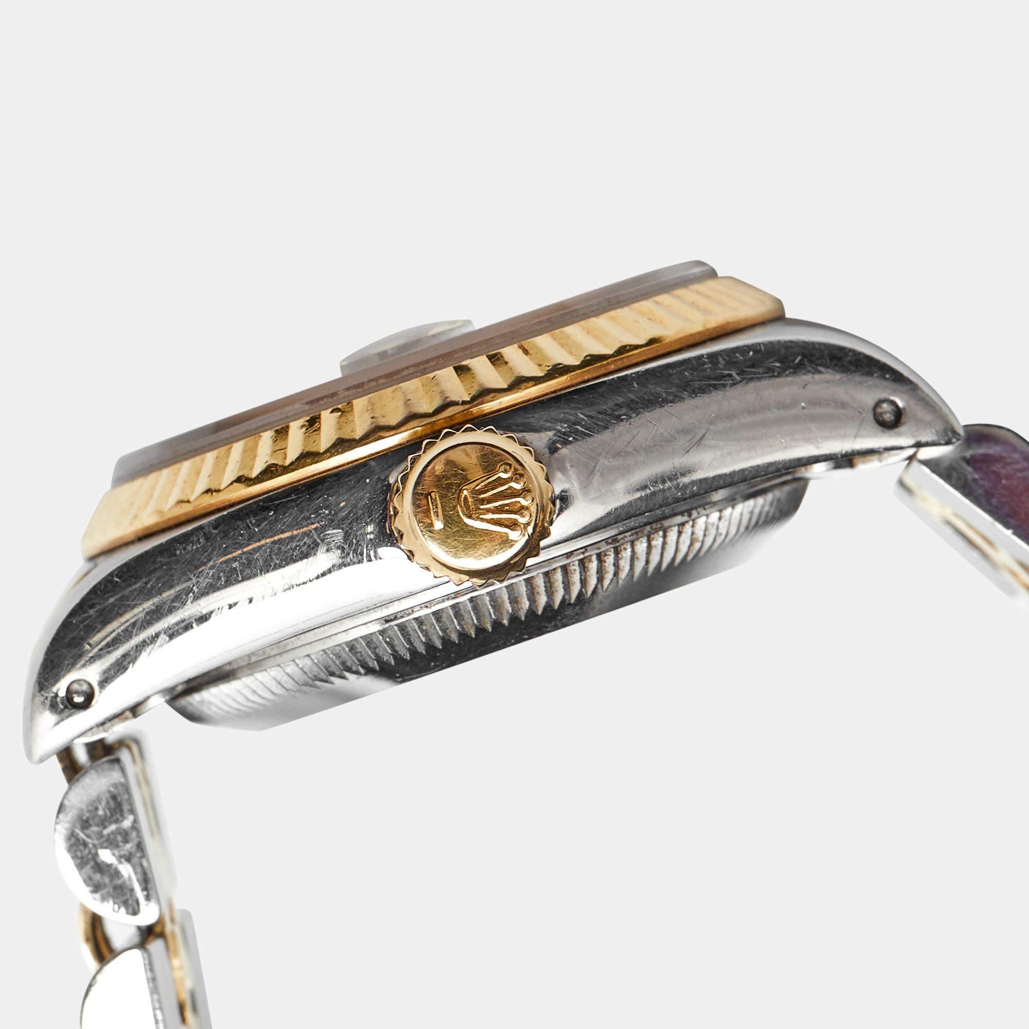 Rolex 18K Yellow Gold And Stainless Steel Datejust Women's Wristwatch 26 mm In Fair Condition In Dubai, Al Qouz 2