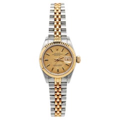 Rolex 18K Gelbgold und Edelstahl Datejust Damenarmbanduhr 26 mm