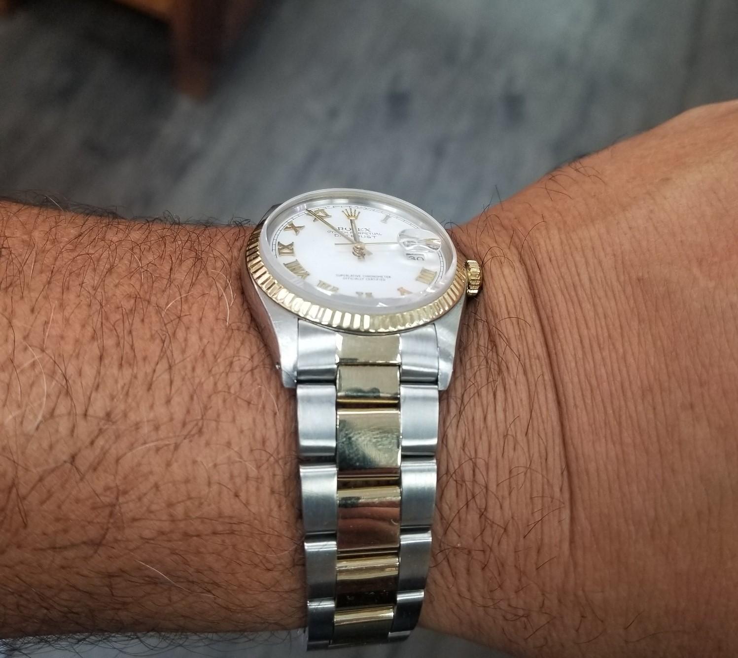 Contemporary Rolex 34mm 18k Yellow gold and Stainless Steel Oyster Perpetual Datejust For Sale