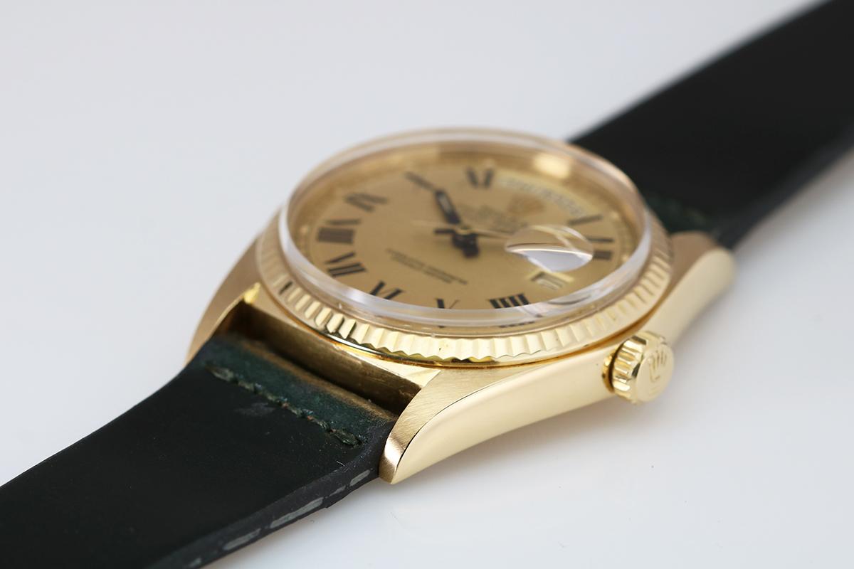 Rolex 18 Karat Gold Buckley Dial Day-Date Ref. 1803 Men's Wristwatch, circa 1974 3