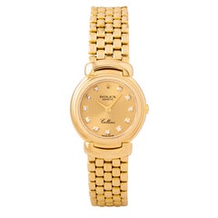 Rolex 18k Yellow Gold Cellini Model 6621 26mm Champagne Dial and Diamond Markers