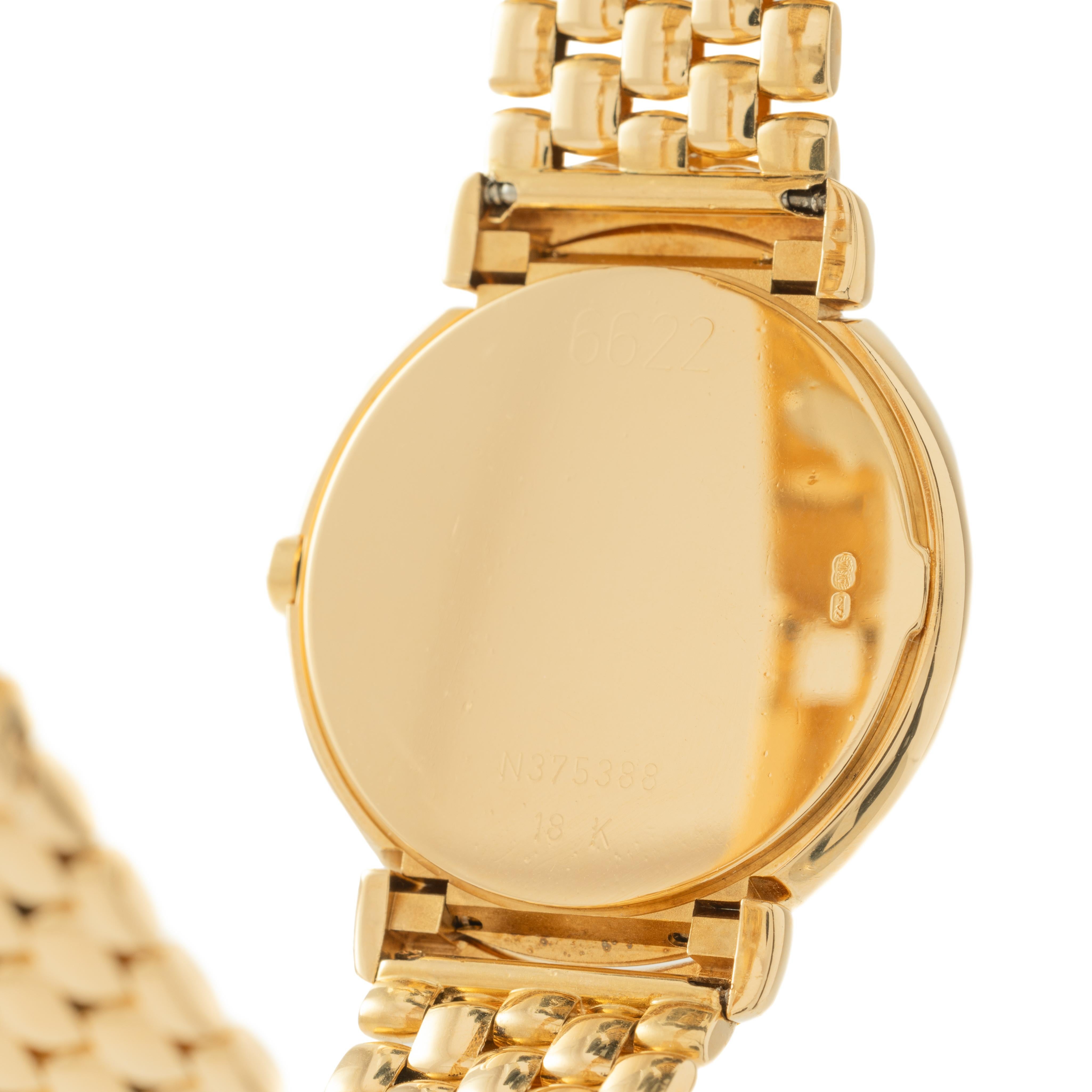 Women's or Men's Rolex 18k Yellow Gold Cellini Model 6621 26mm Champagne Dial and Diamond Markers