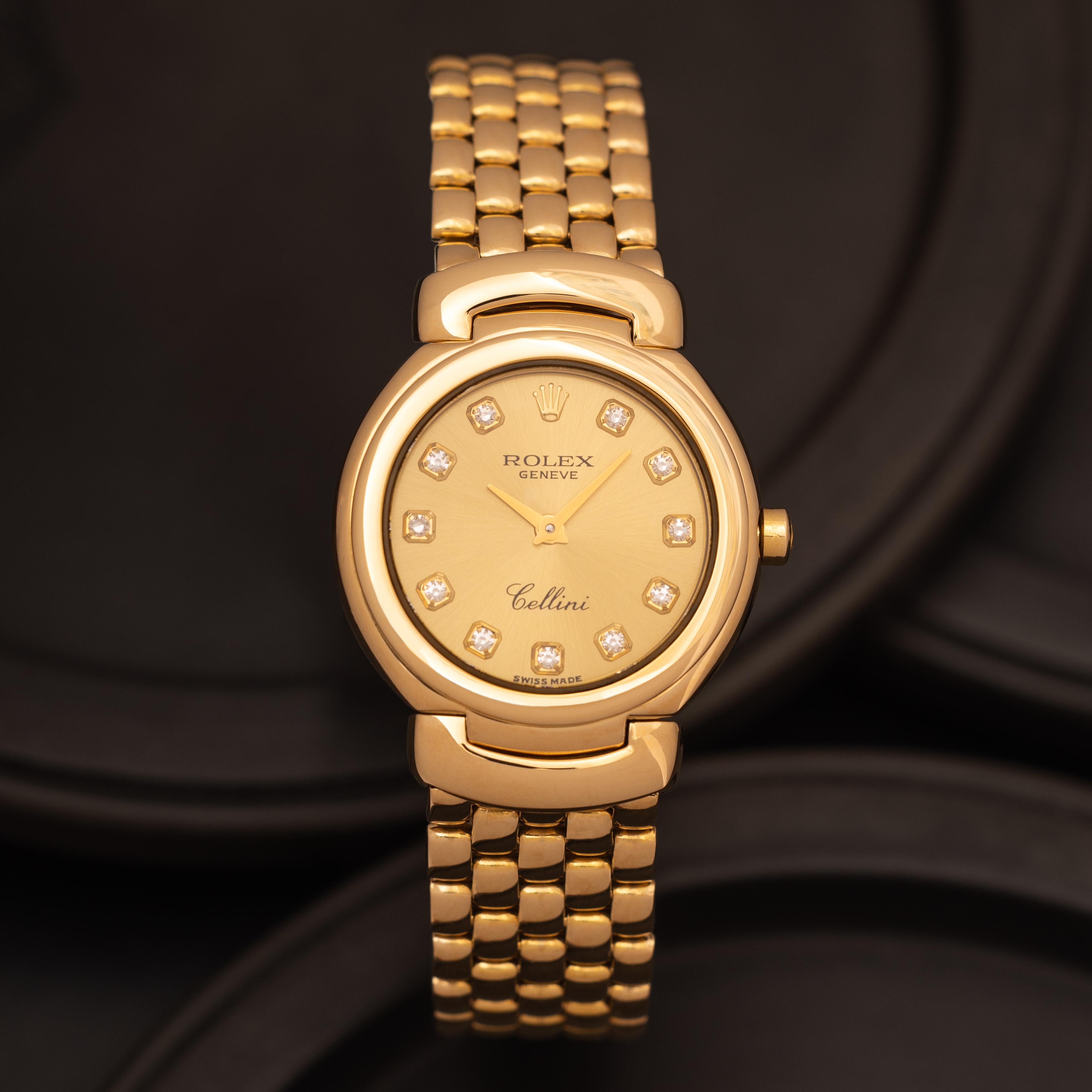 Rolex 18k Yellow Gold Cellini Model 6621 26mm Champagne Dial and Diamond Markers 1