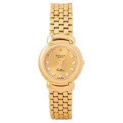 Rolex 18k Yellow Gold Cellini Model 6621 26mm Champagne Dial and Diamond Markers