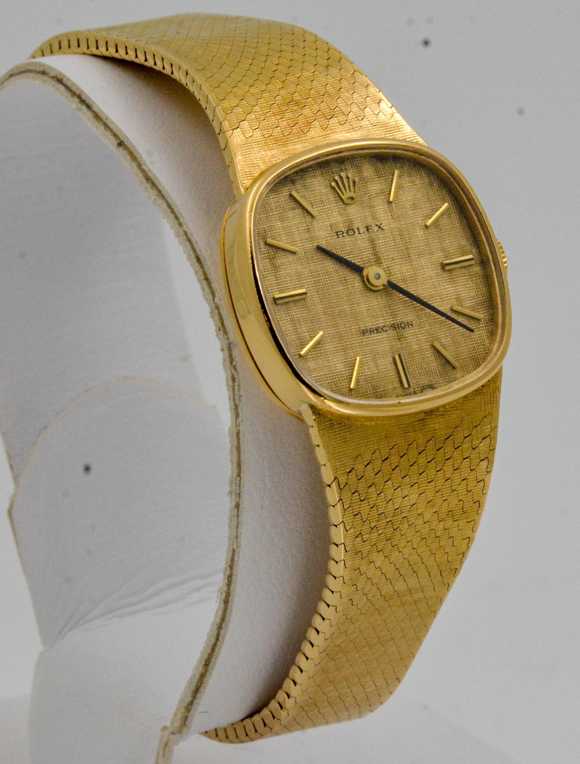 Modern Rolex 18 Karat Yellow Gold Cellini 'Precision' Textured Bracelet