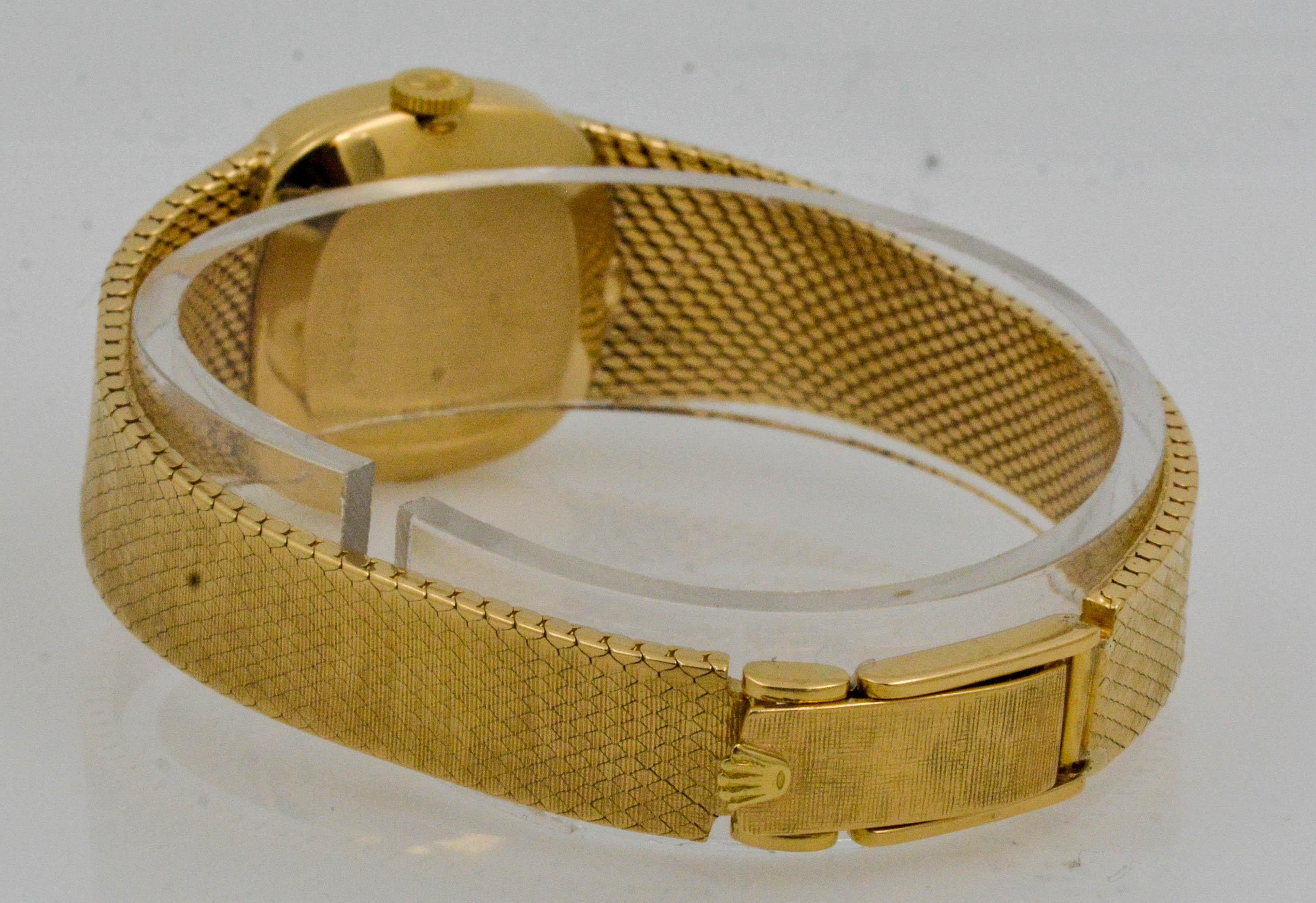 Rolex 18 Karat Yellow Gold Cellini 'Precision' Textured Bracelet 1