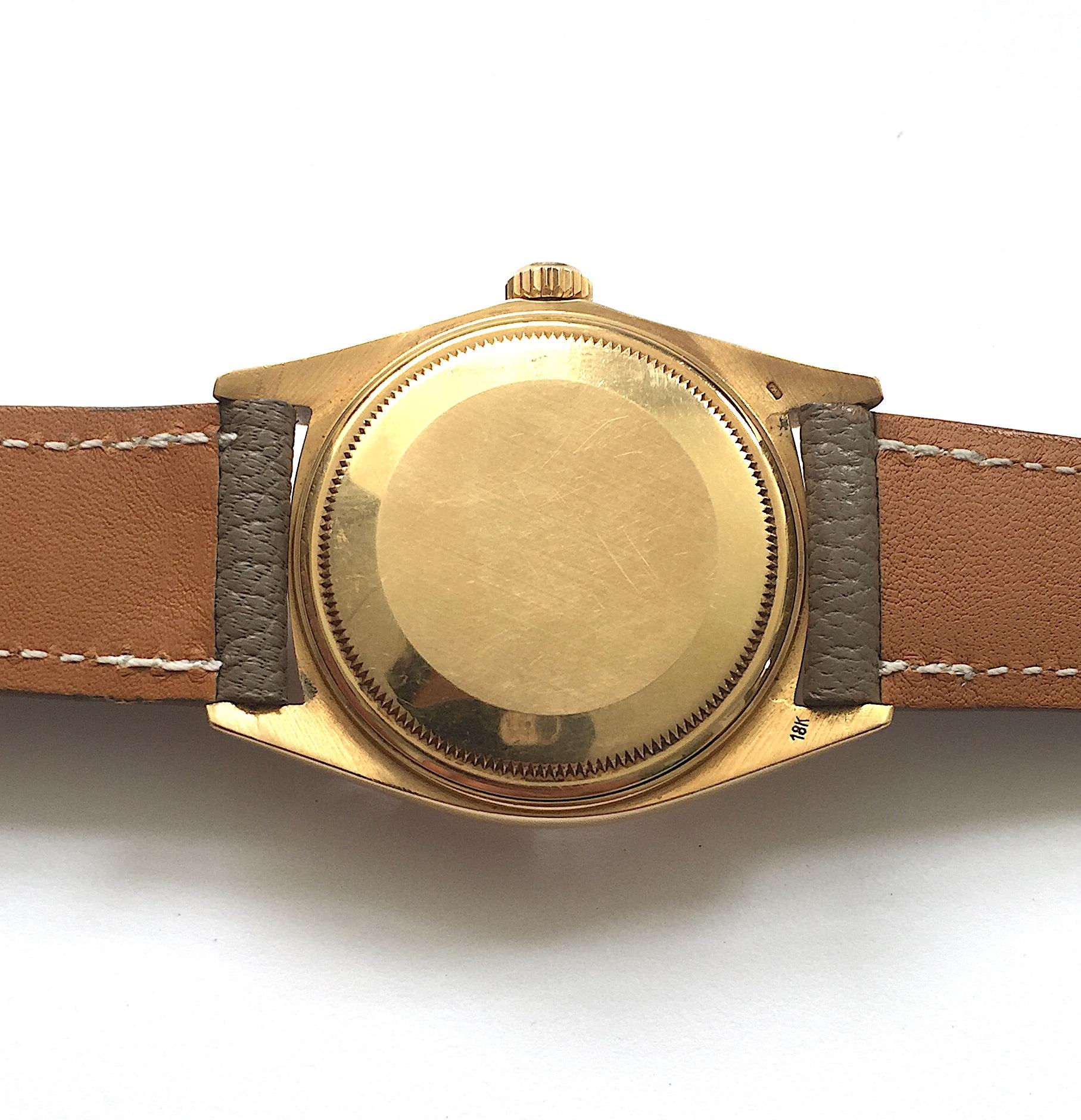 Rolex 18K Yellow Gold Day Date Wide Boy Dial Wristwatch, 1960s For Sale 3