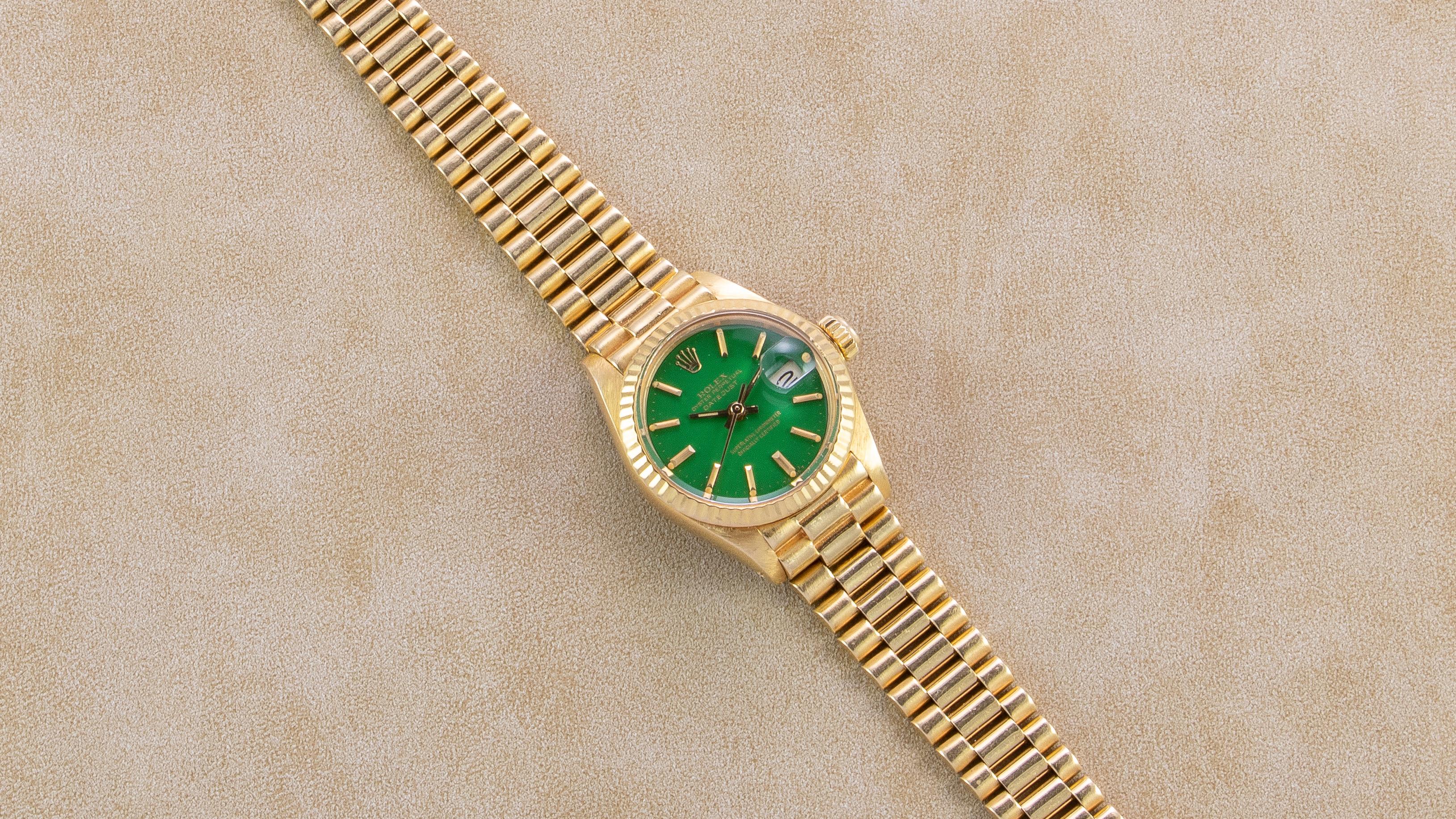 rolex oyster perpetual gold green