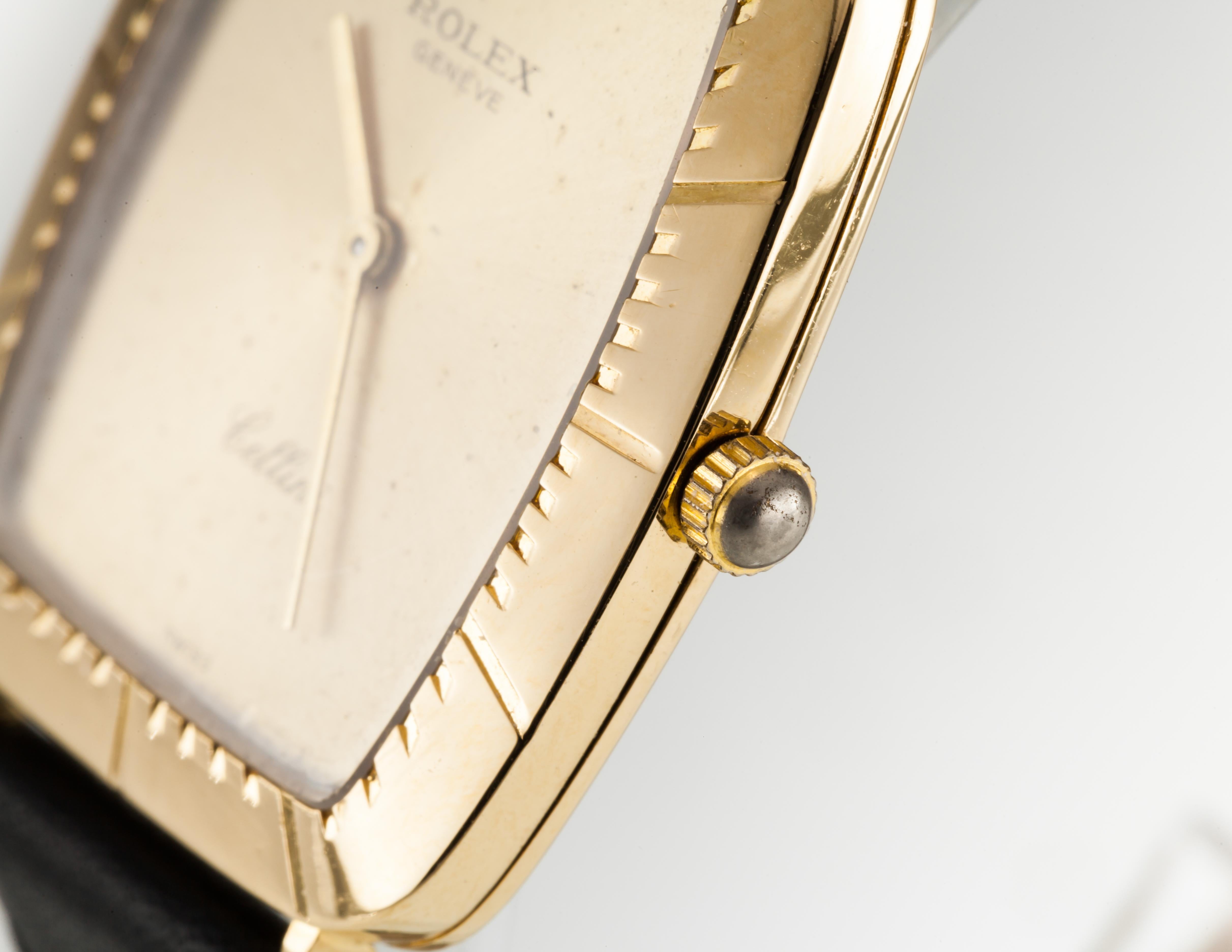 Rolex 18k Gelbgold Herren Vintage Cellini 4087 Kleid Hand-Winding Uhr 1