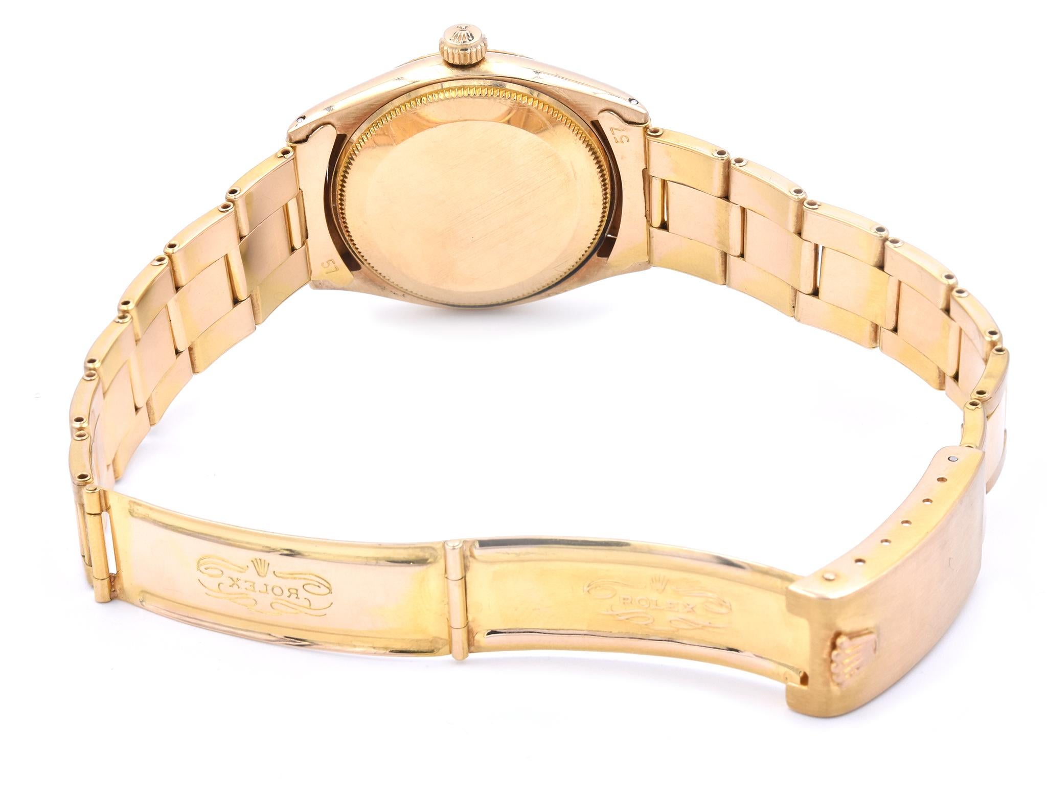 Rolex 18k Yellow Gold No Date Oyster Perpetual Watch Ref. 6567 In Excellent Condition In Scottsdale, AZ