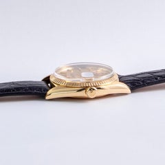 Rolex 18 Karat Gold Oyster Perpetual Datejust Watch with Marigold Dial, 1970s