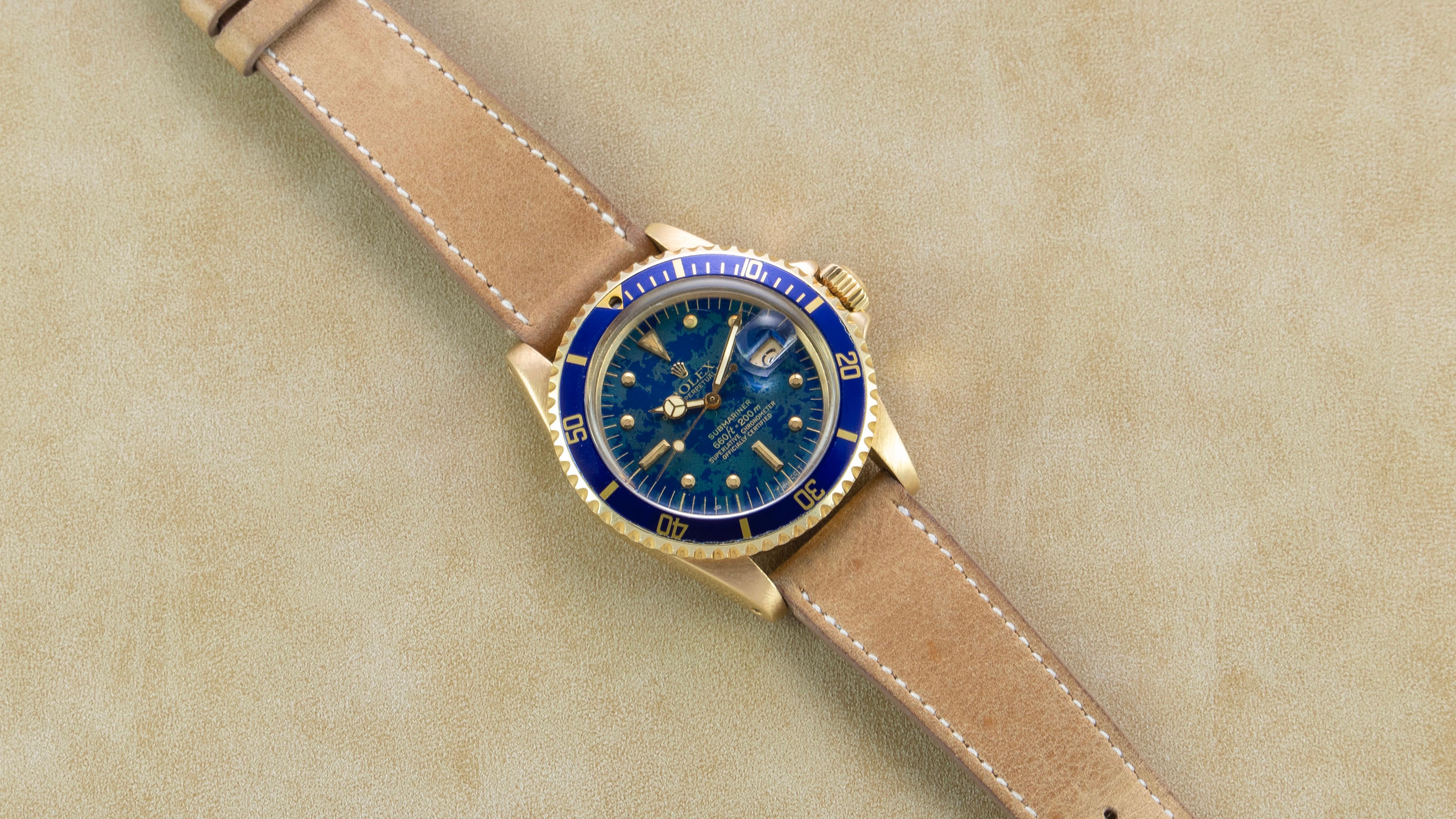 Planet Earth.

Rolex 18K Yellow Gold Oyster Perpetual Submariner with Blue Gloss Earth Dial

The Rolex Submariner is iconic. Immediately identifiable by its design, shape, and look, the Submariner is the cornerstone of any watch collection. Although