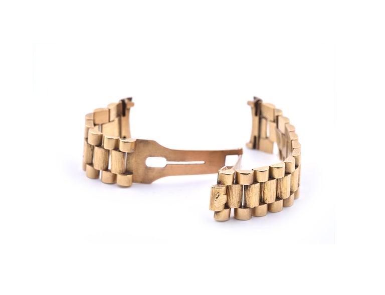 Rolex 18 Karat Yellow Gold President Bark Bracelet with Spare