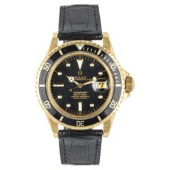 Rolex 18K Yellow Gold Rare Nipple Dial Omani Crest Submariner Date B&P 1680