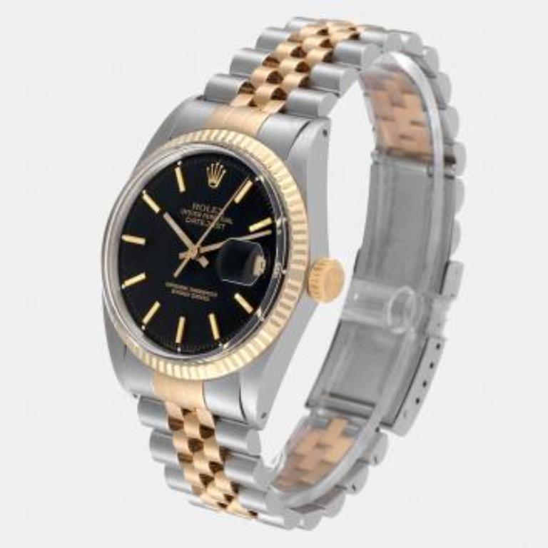 Reloj de pulsera para hombre Rolex Datejust 1601/3 de oro amarillo de 18 quilates y acero inoxidable 36 mm en Excelente estado para la venta en Dubai, Al Qouz 2