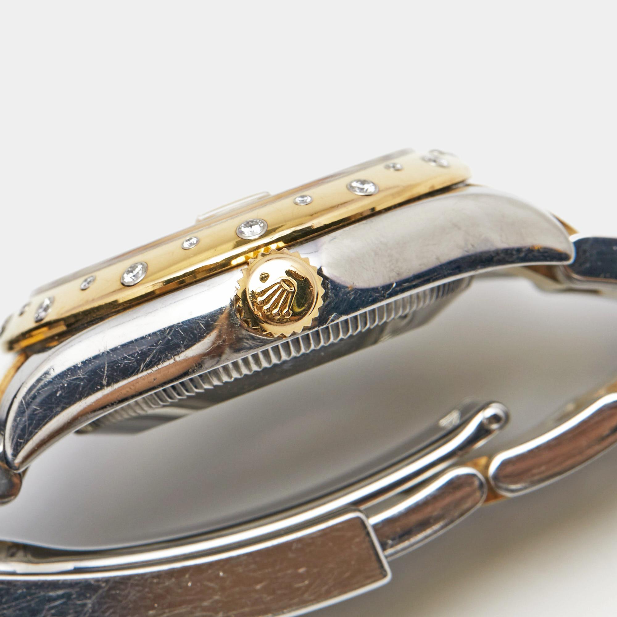 Rolex 18k Yellow Gold Stainless Steel Diamond Datejust Women's Wristwatch 31 mm 3