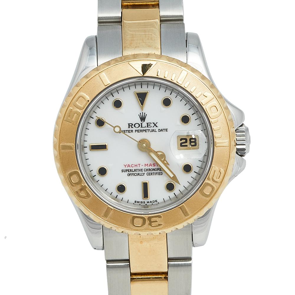 Rolex  18k Yellow Gold Stainless Steel Yacht Master 69623 Women's Wristwatch 29  2