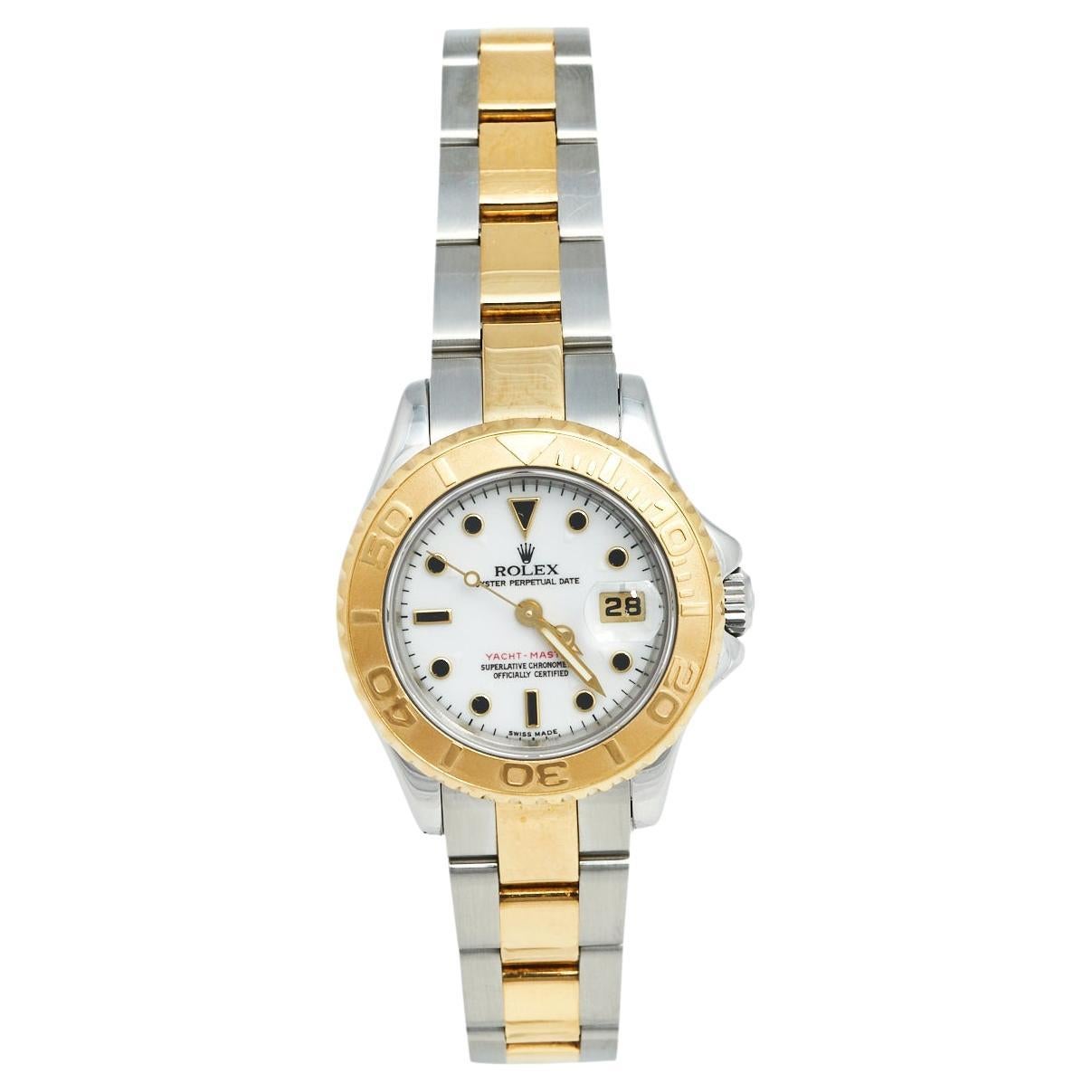 Rolex  18k Yellow Gold Stainless Steel Yacht Master 69623 Women's Wristwatch 29 