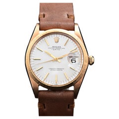 Rolex 18K YG Oyster Perpetual Date Silver Dial 1507, 1966's