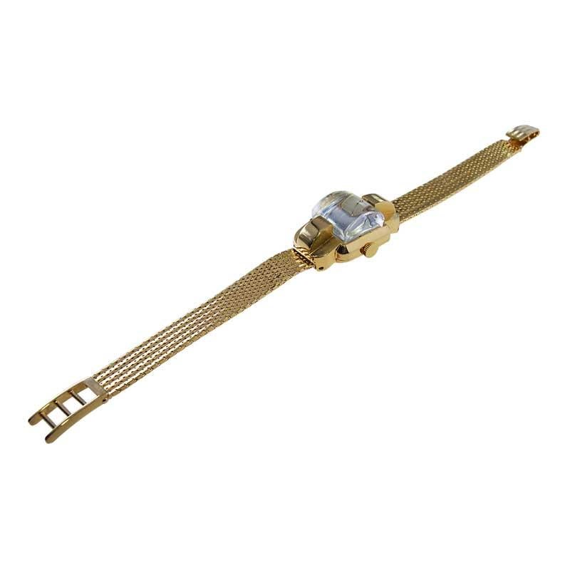 Rolex 18kt. Gold Art Deco Ladies Watch with Original Dial and Crown 1940's For Sale 3