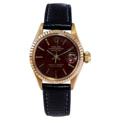 Rolex 18Kt Gold Ladies Datejust with Original Factory "Stella" Brown Dial 1960's