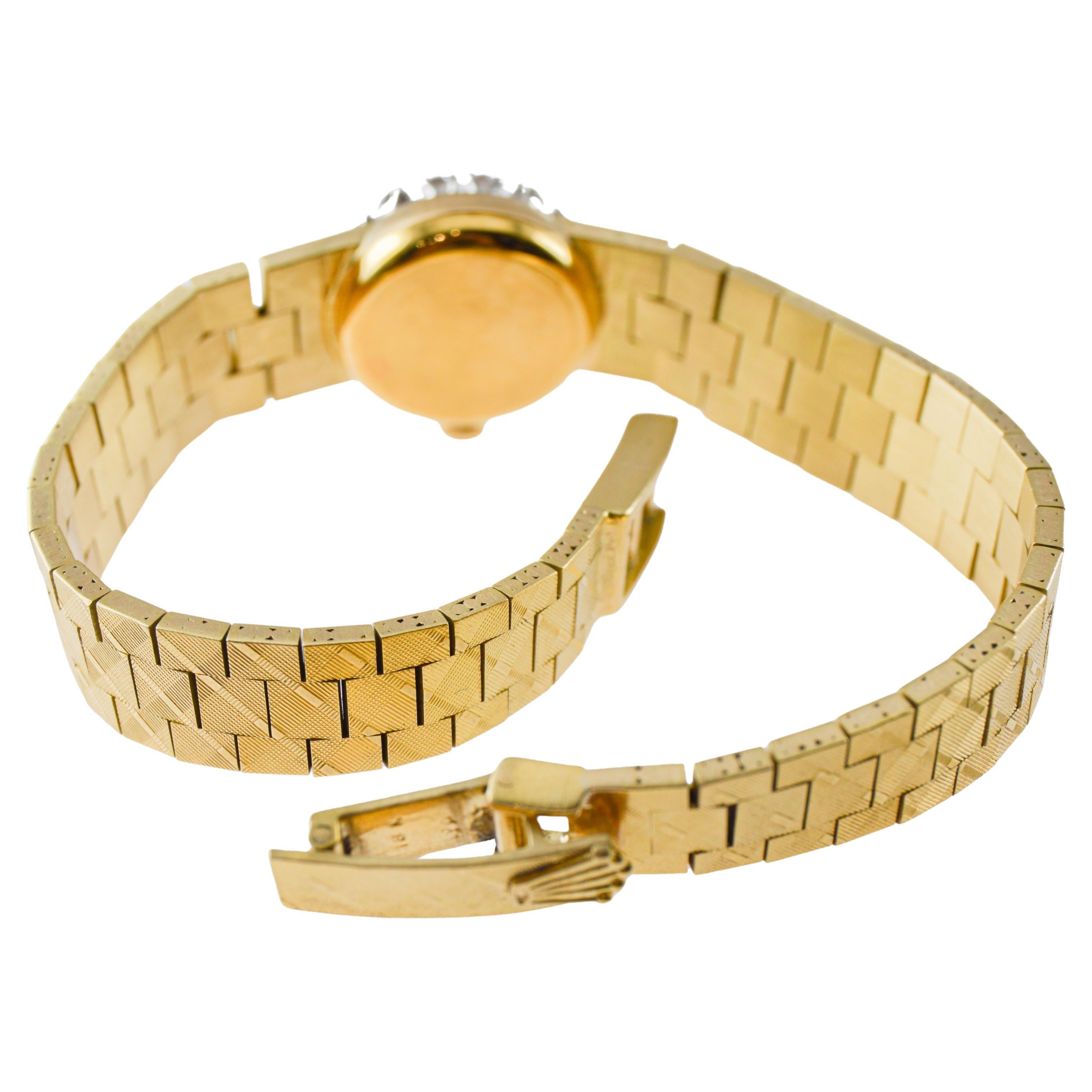 Rolex 18Kt Gold Ladies Modernist Style for Serpico & Laino Diamond Bezel 1960's in vendita 7